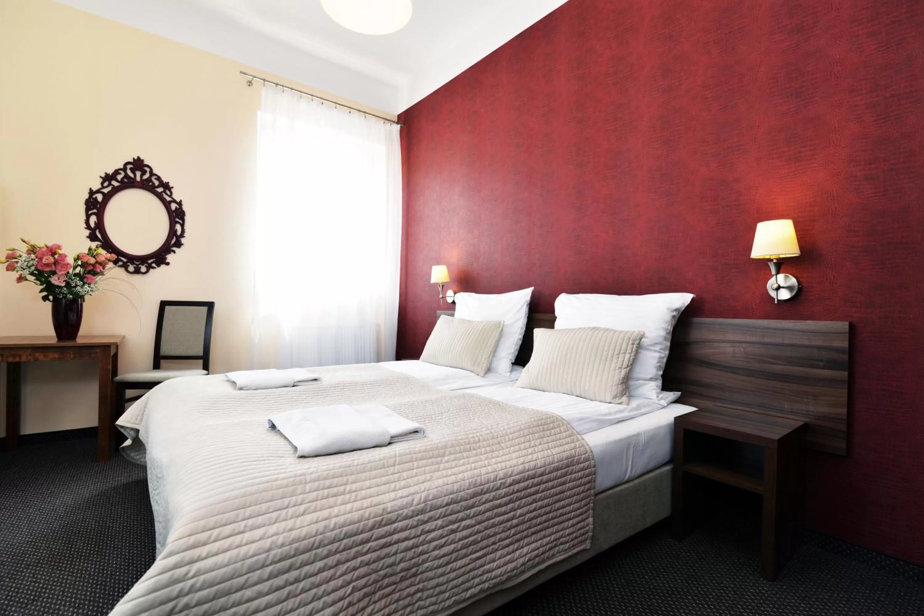 Bed in Hotel Pod Jeleniem