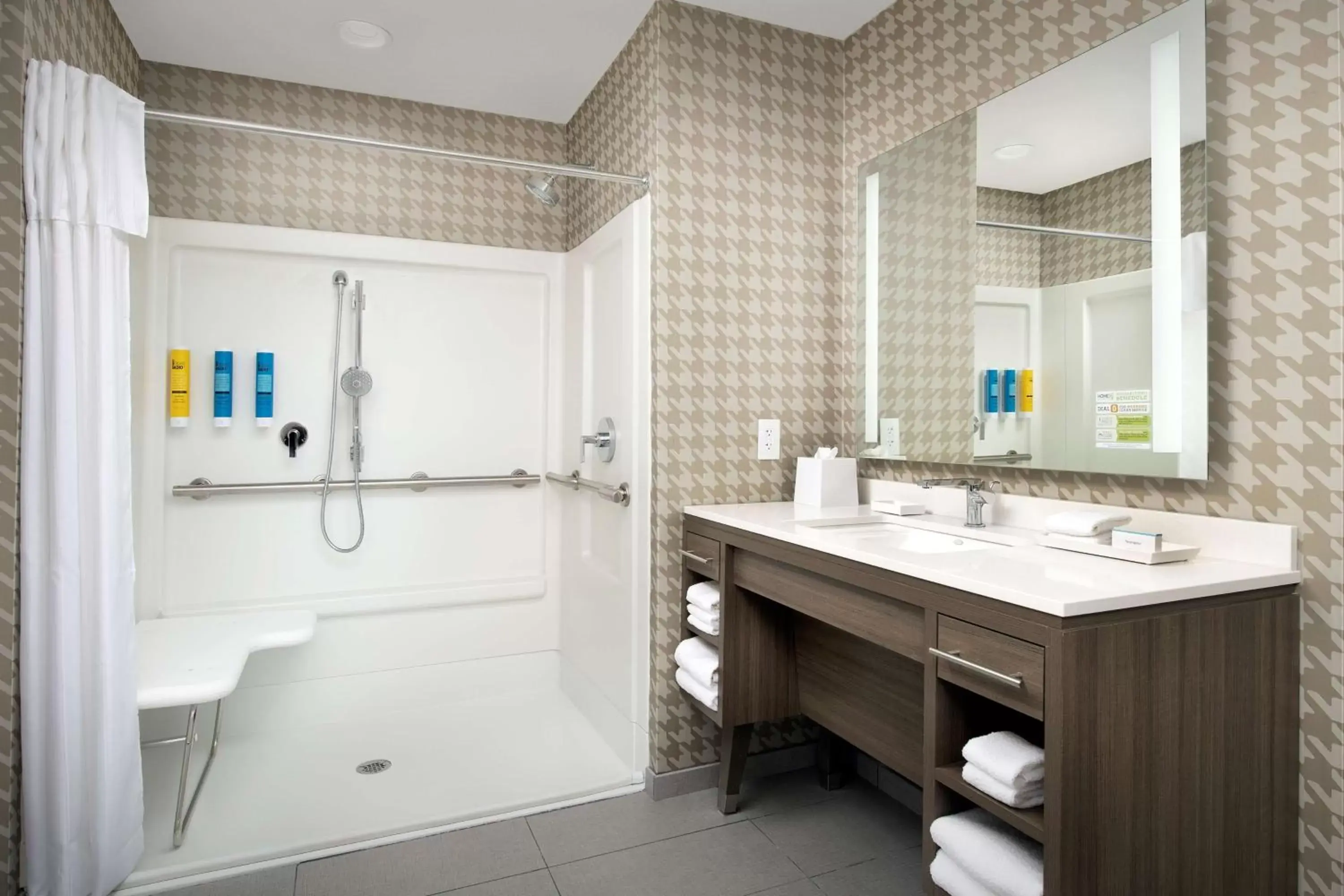 Bathroom in Home2 Suites By Hilton Columbia Southeast Fort Jackson Bathroom in Home2 Suites By Hilton Columbia Southeast Fort Jackson