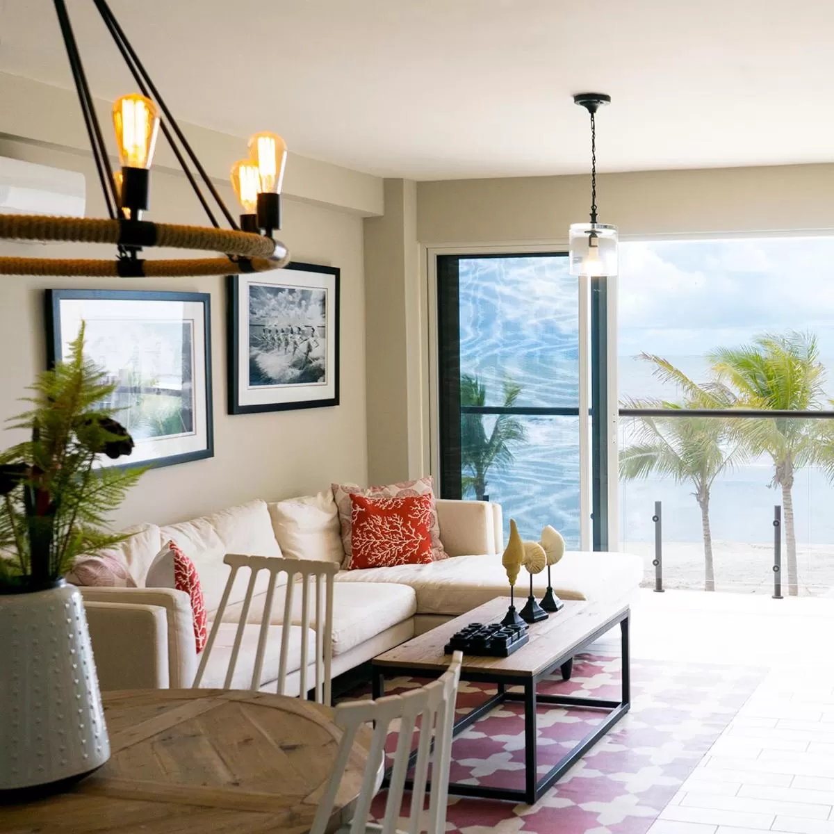 Living room, Seating Area in Playa Caracol Residences