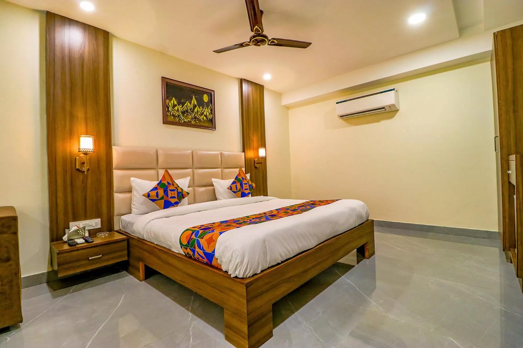 Bed in FabHotel Prime K9 Regency