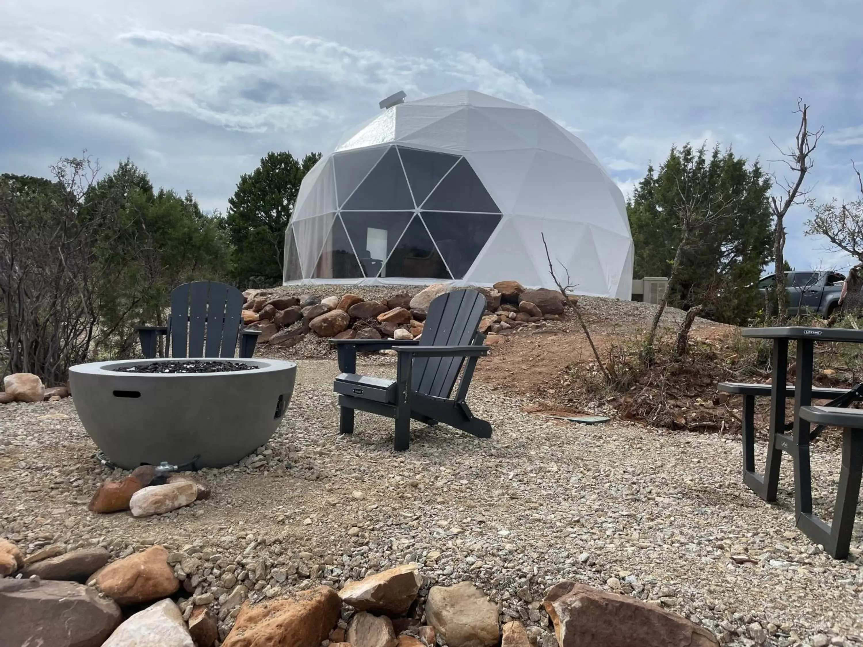 Patio in Canyon Rim Domes - A Luxury Glamping Experience!!