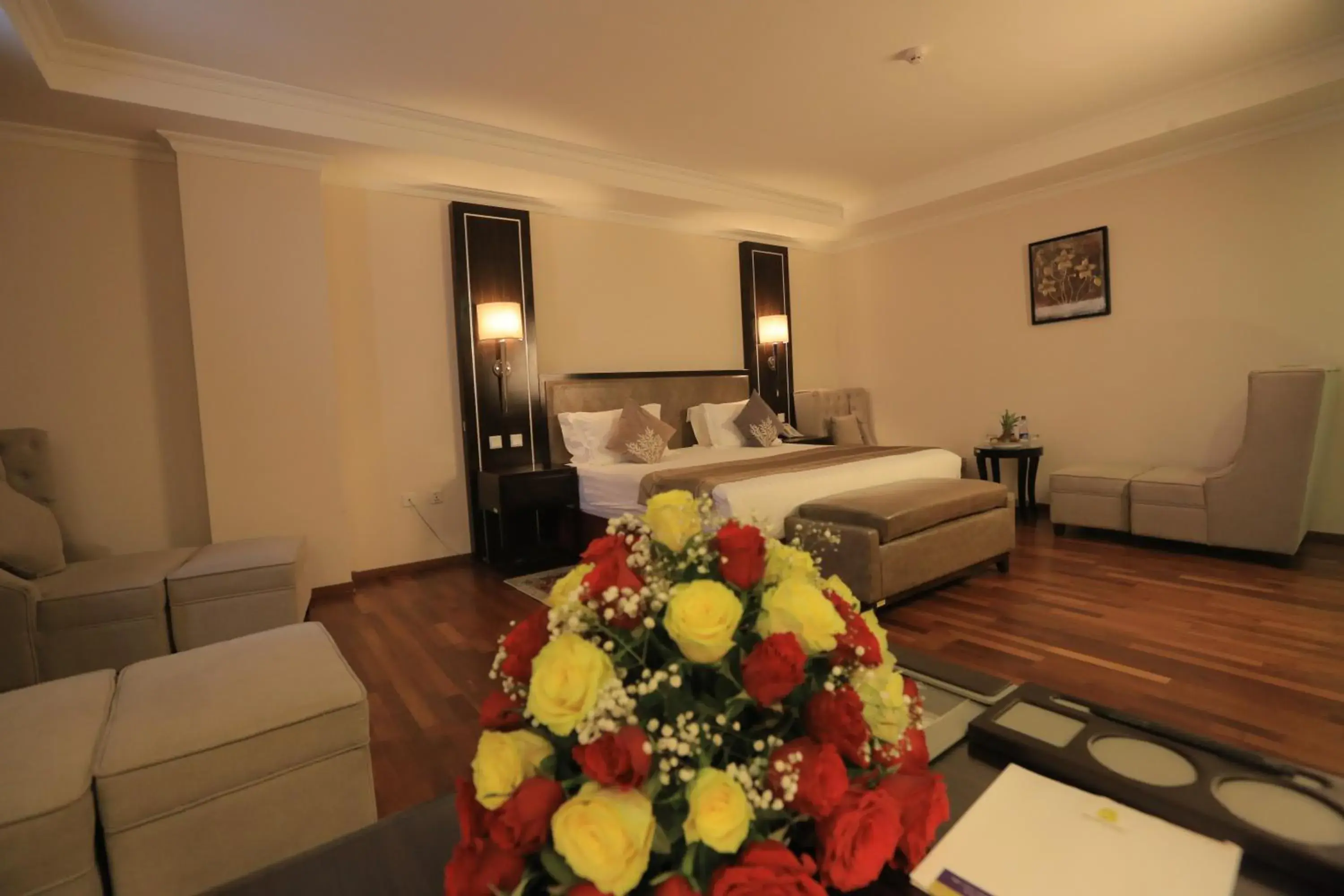 Bed, Room Photo in Saro-Maria Hotel