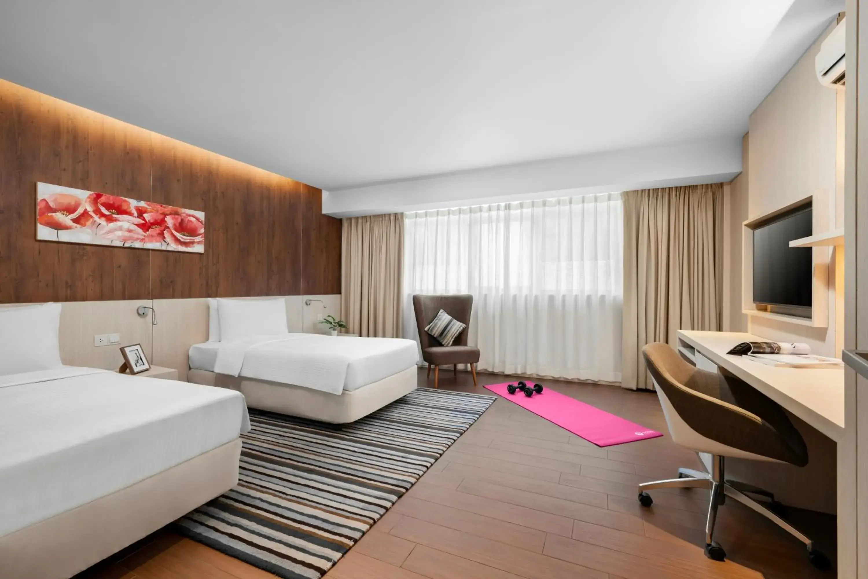 Bed, TV/Entertainment Center in Oasia Suites Kuala Lumpur by Far East Hospitality