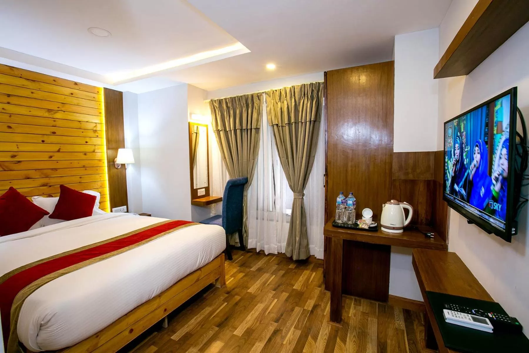 Bed in Beautiful Kathmandu Hotel