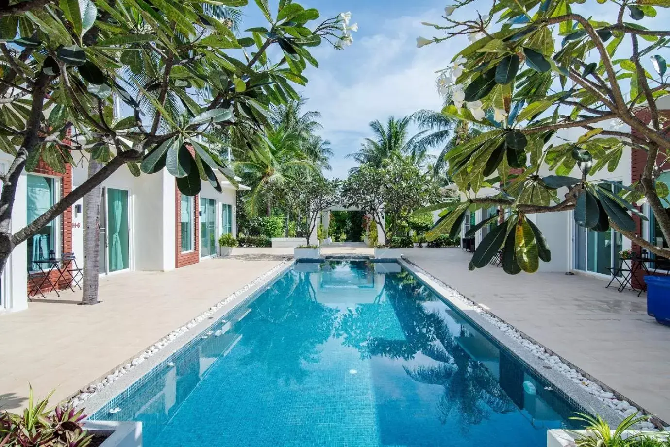 Pool view in The Beach Village Resort Pool view in The Beach Village Resort