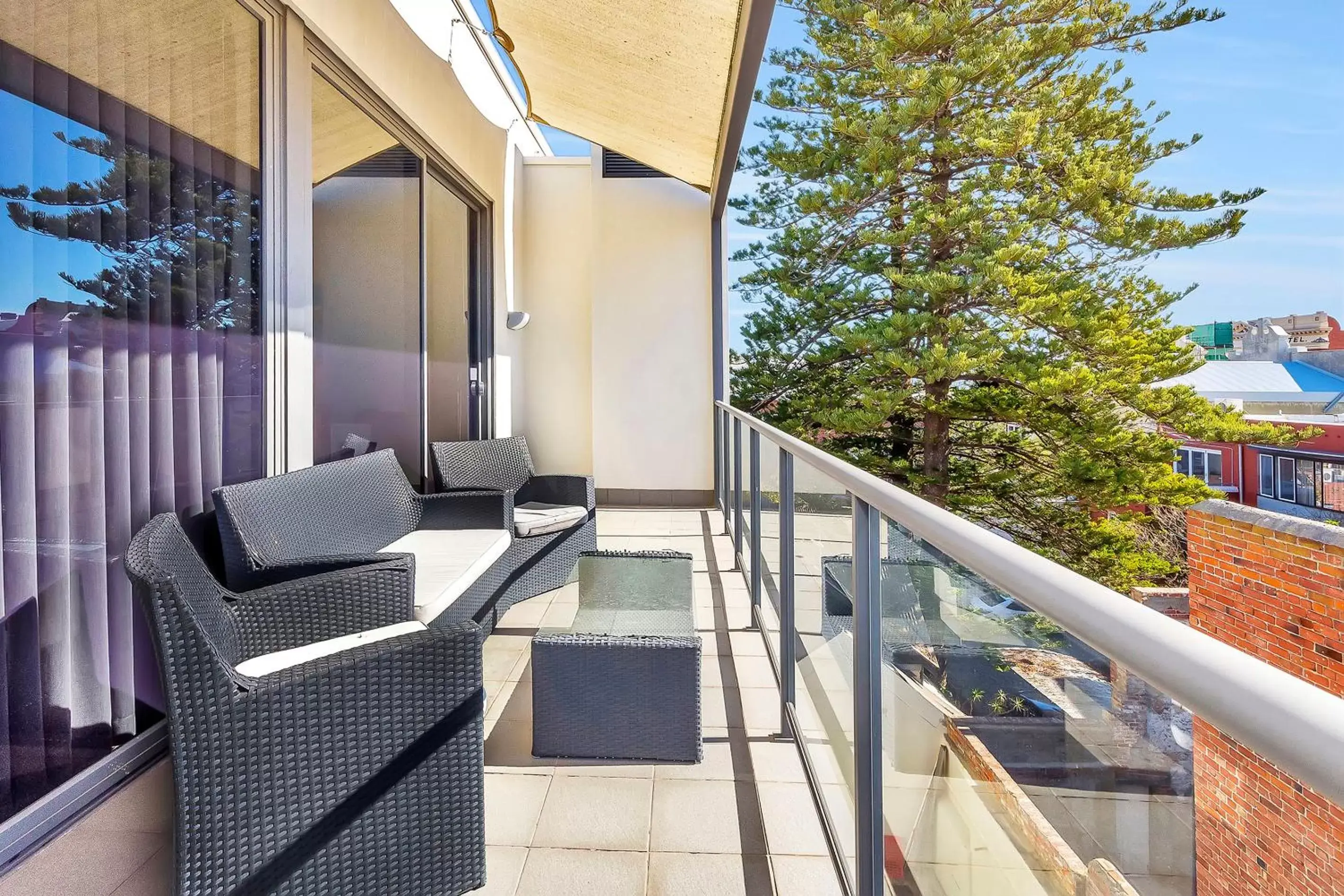 Balcony/Terrace in New Haus by Hougoumont Hotel, former Bannister 22