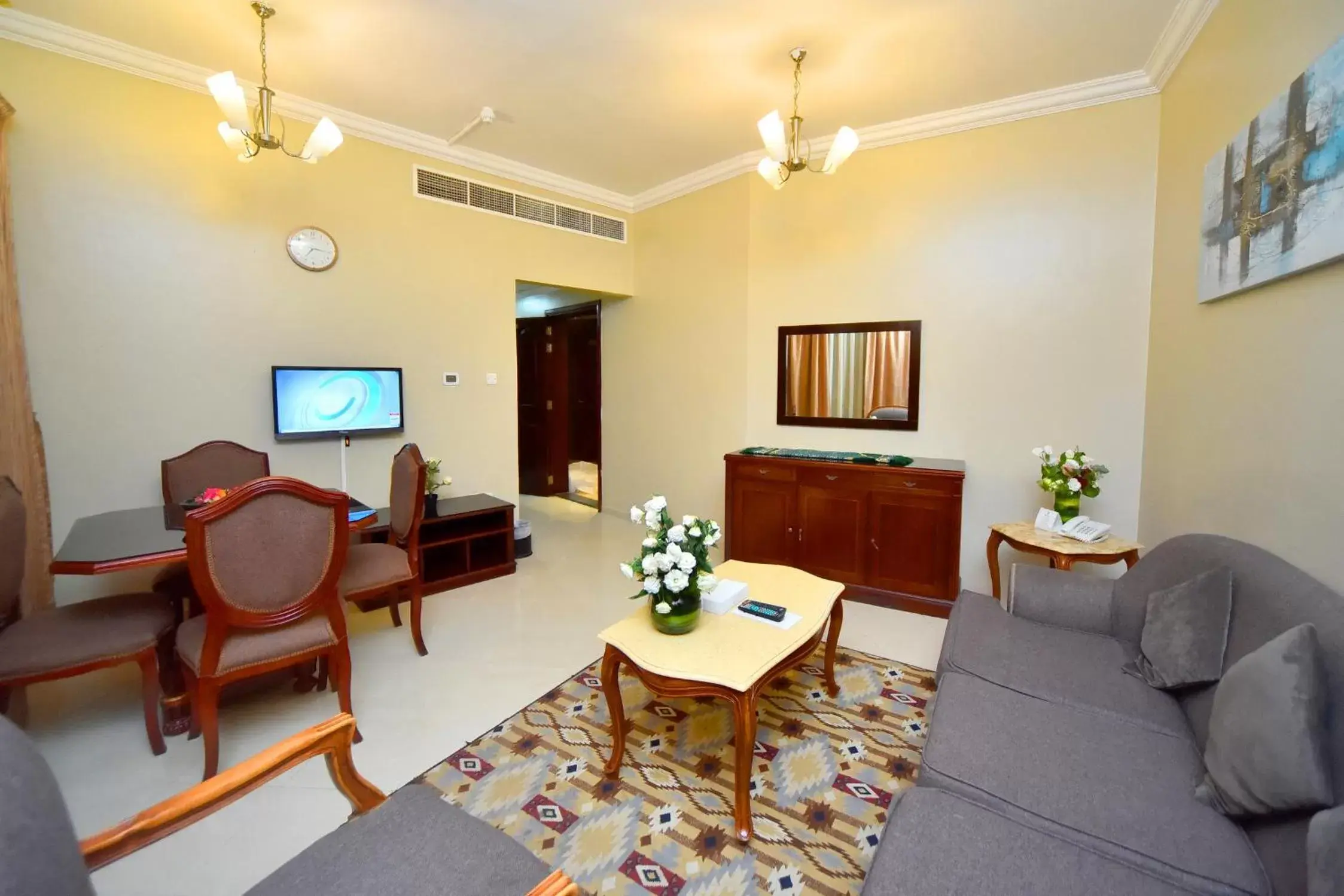 Communal lounge/ TV room, Seating Area in Emirates Stars Hotel Apartments Sharjah