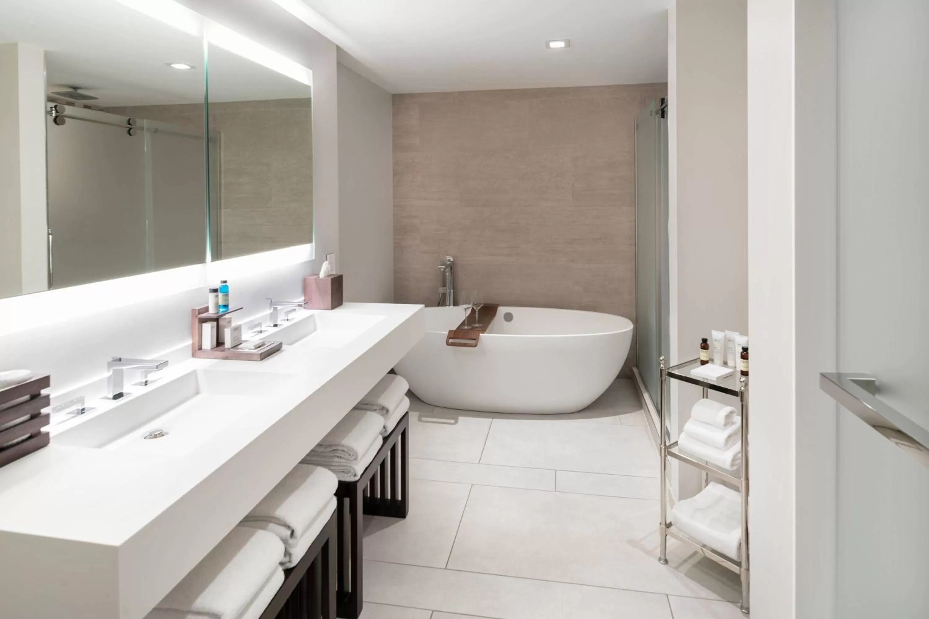 Bathroom in The Row Hotel at Assembly Row, Autograph Collection