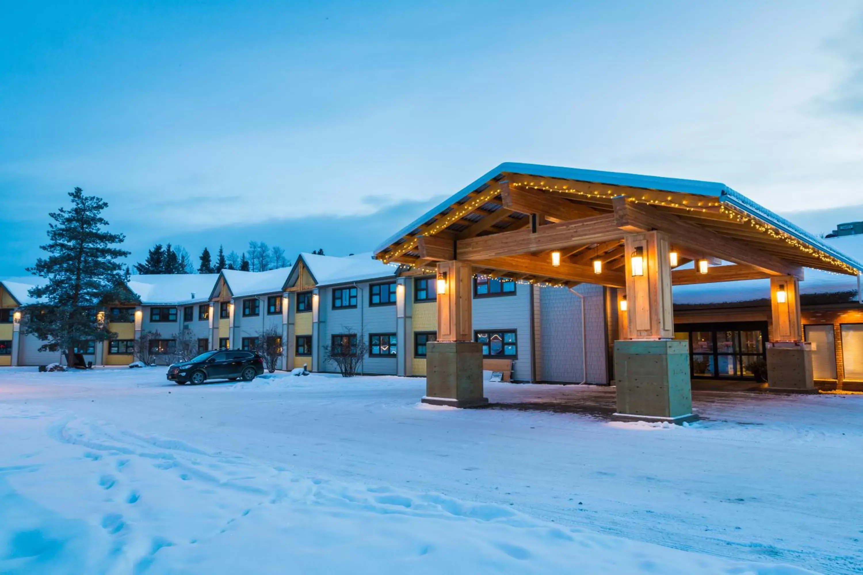 Facade/entrance, Winter in Prestige Hudson Bay Lodge Premier Collection