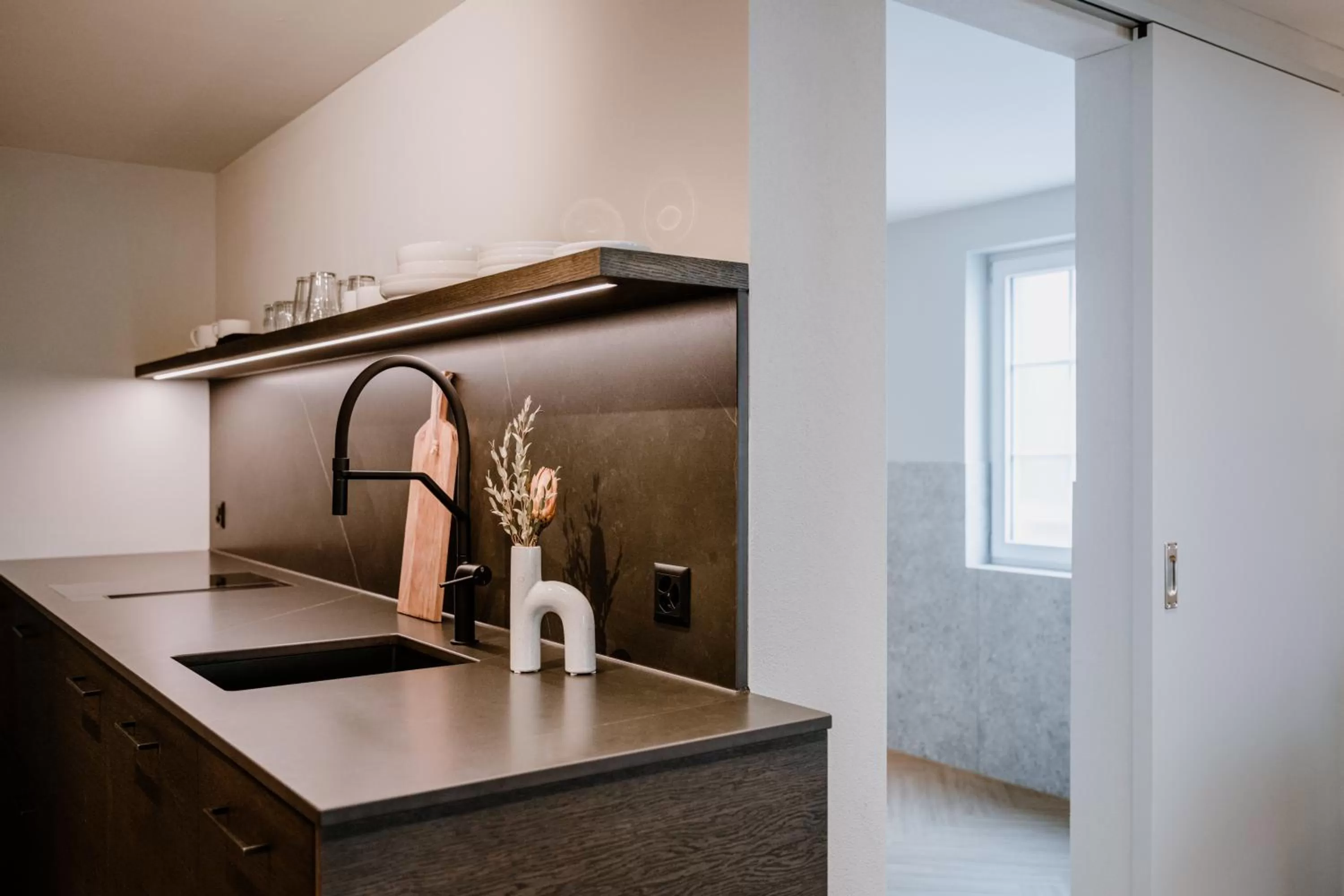 Kitchen or kitchenette in Hotel Müllers Self-Check-In