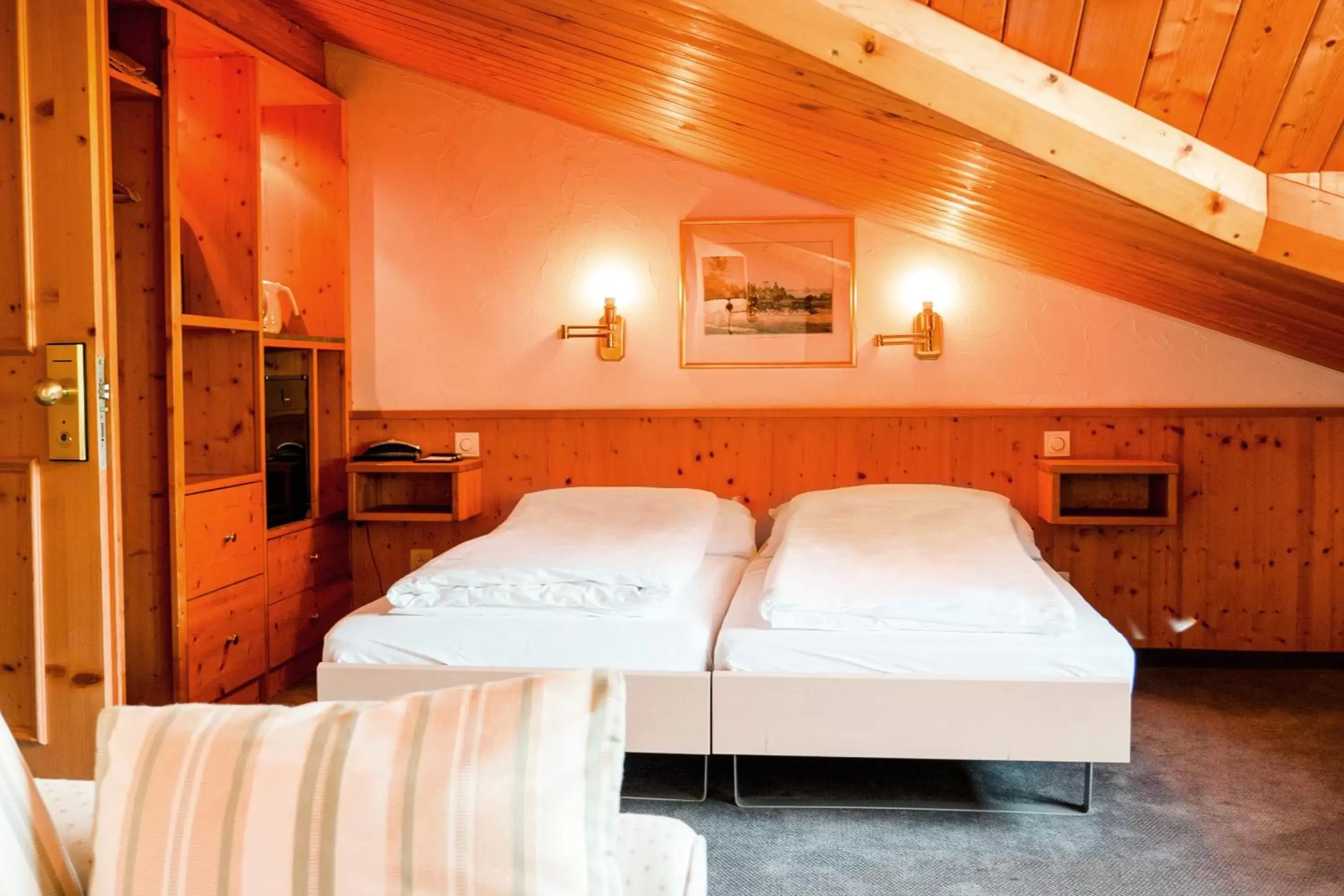 Bed in Hillsite Hotel Restaurant Flims