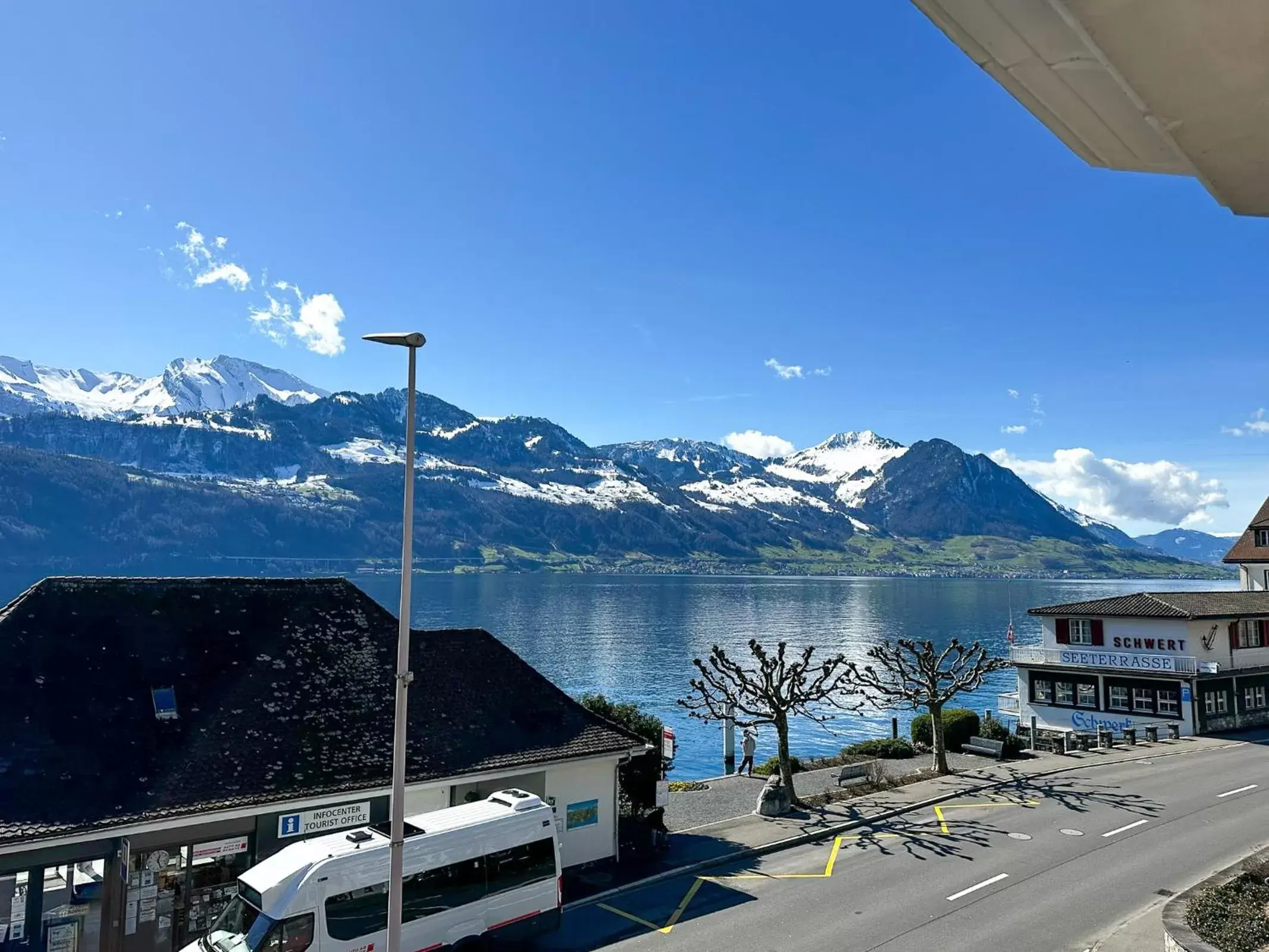Natural landscape, Mountain View in Seehotel Riviera at Lake Lucerne