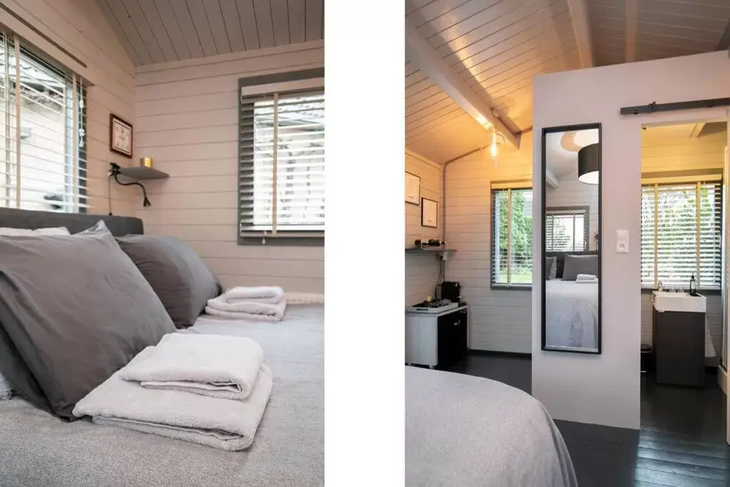 Bed in Tiny House Boatshed