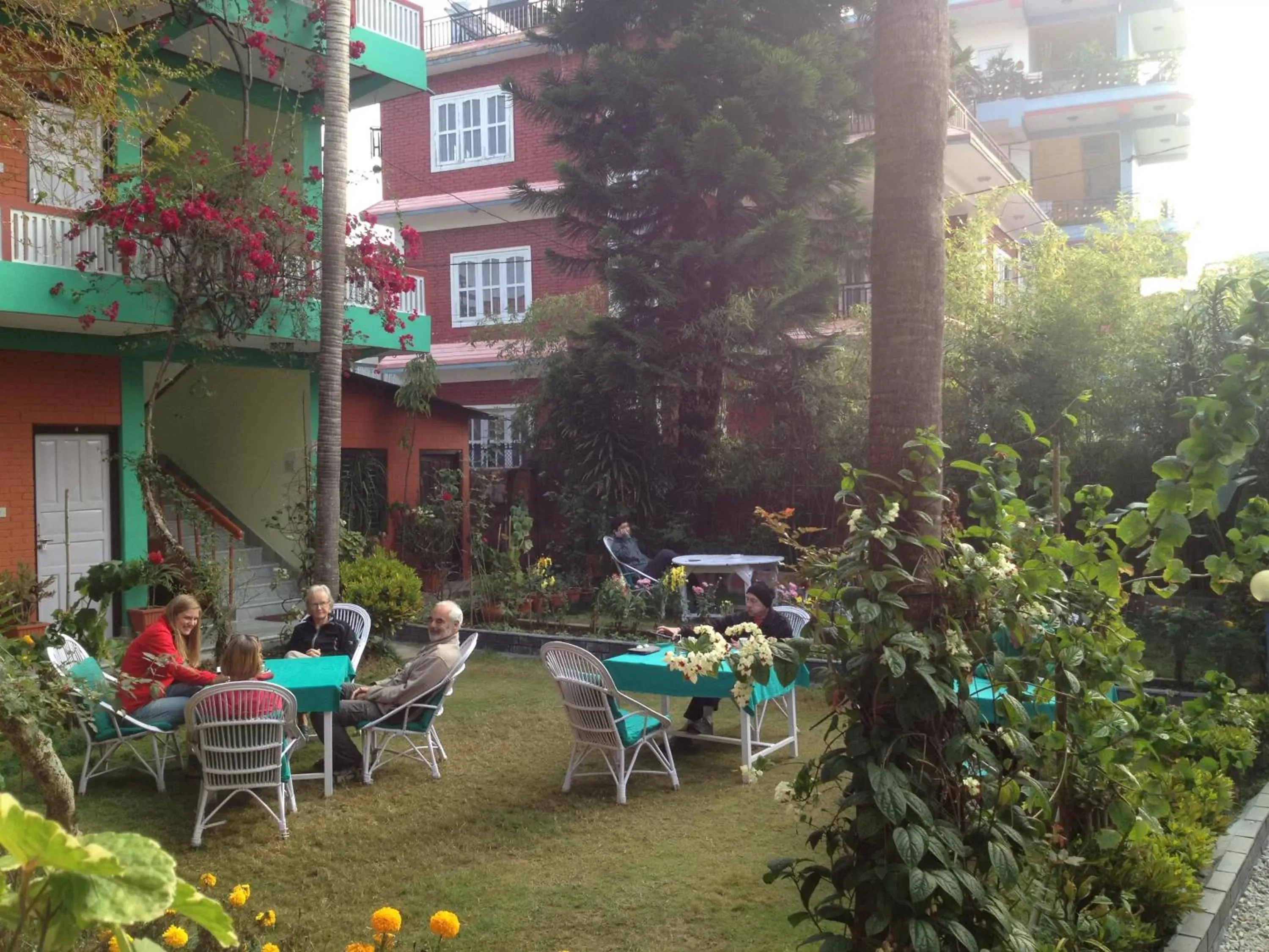 Patio in New Pokhara Lodge - Lakeside, Pokhara Nepal