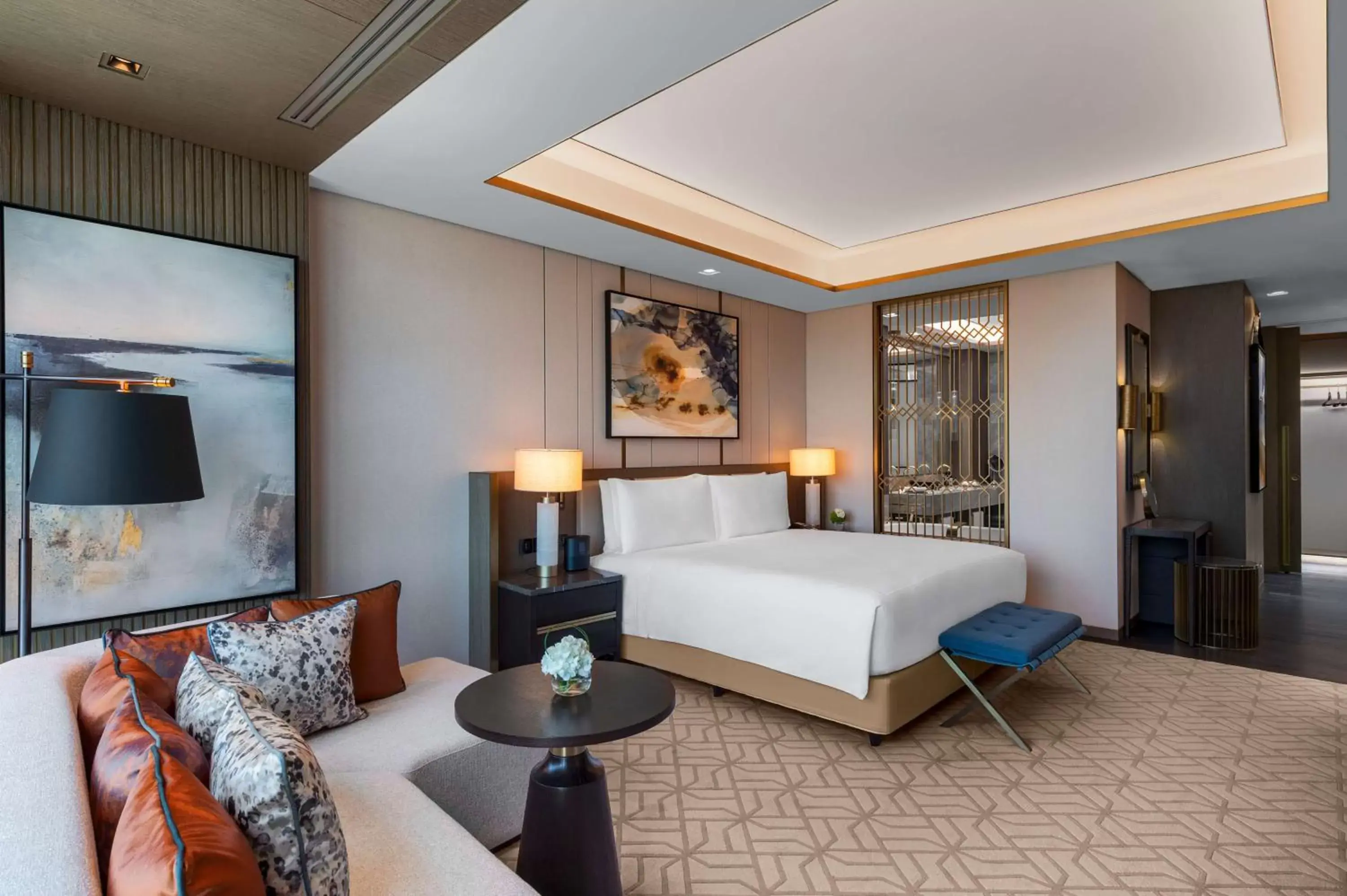 Living room, Bed in Waldorf Astoria Kuwait