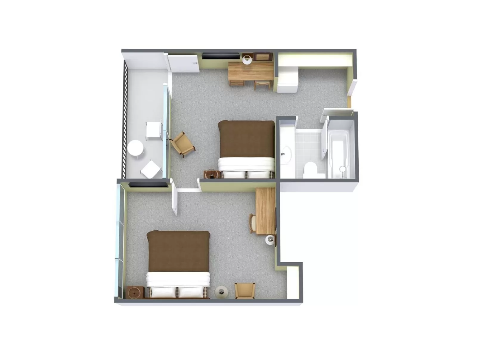 2 Bedroom Pool/Boulevard View with 1 Queen Bed and 1 Double Bed - G in Holiday Sands North "On the Boardwalk"