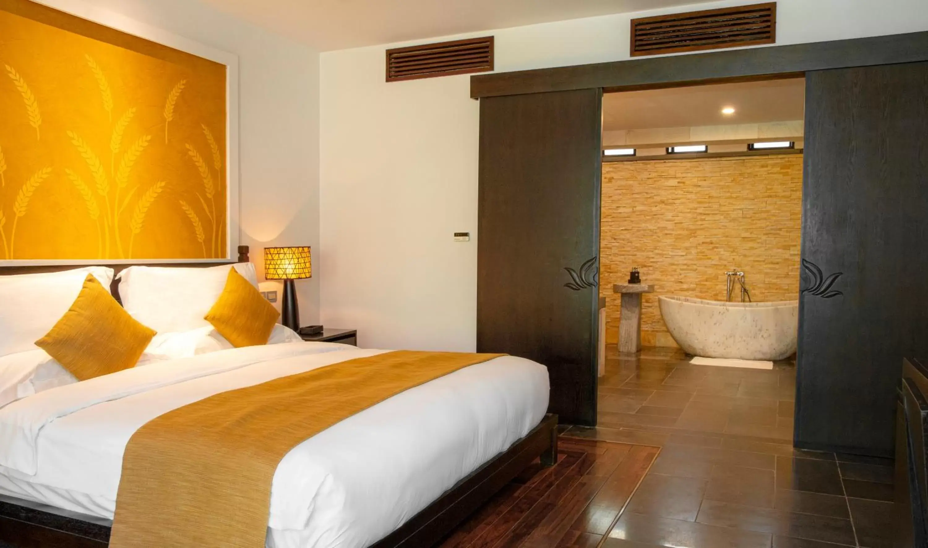 Bathroom, Bed in Amiana Resort Nha Trang