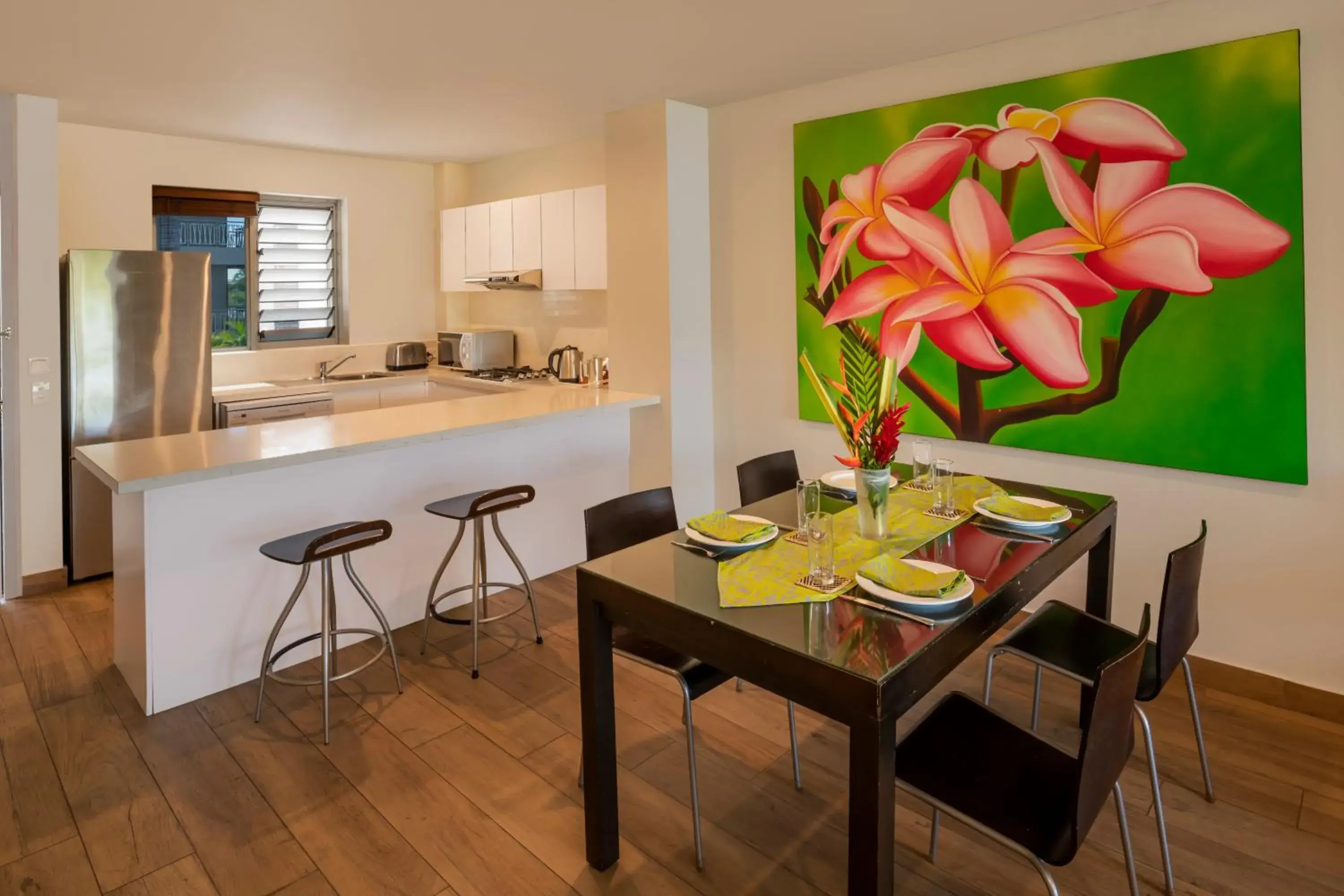 Kitchen or kitchenette, Dining Area in The Terraces Apartments Denarau