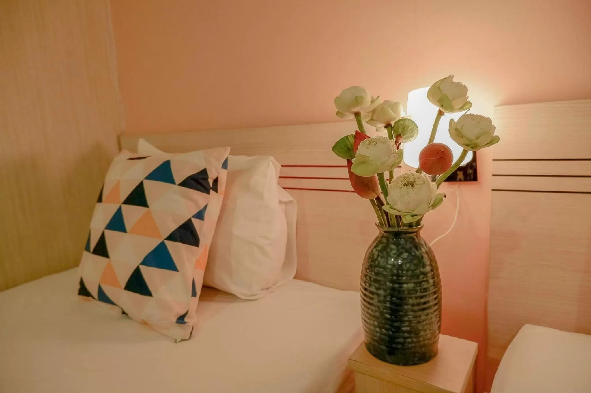 Decorative detail, Bed in Galaxy Boutique Sai Gon Central Hotel