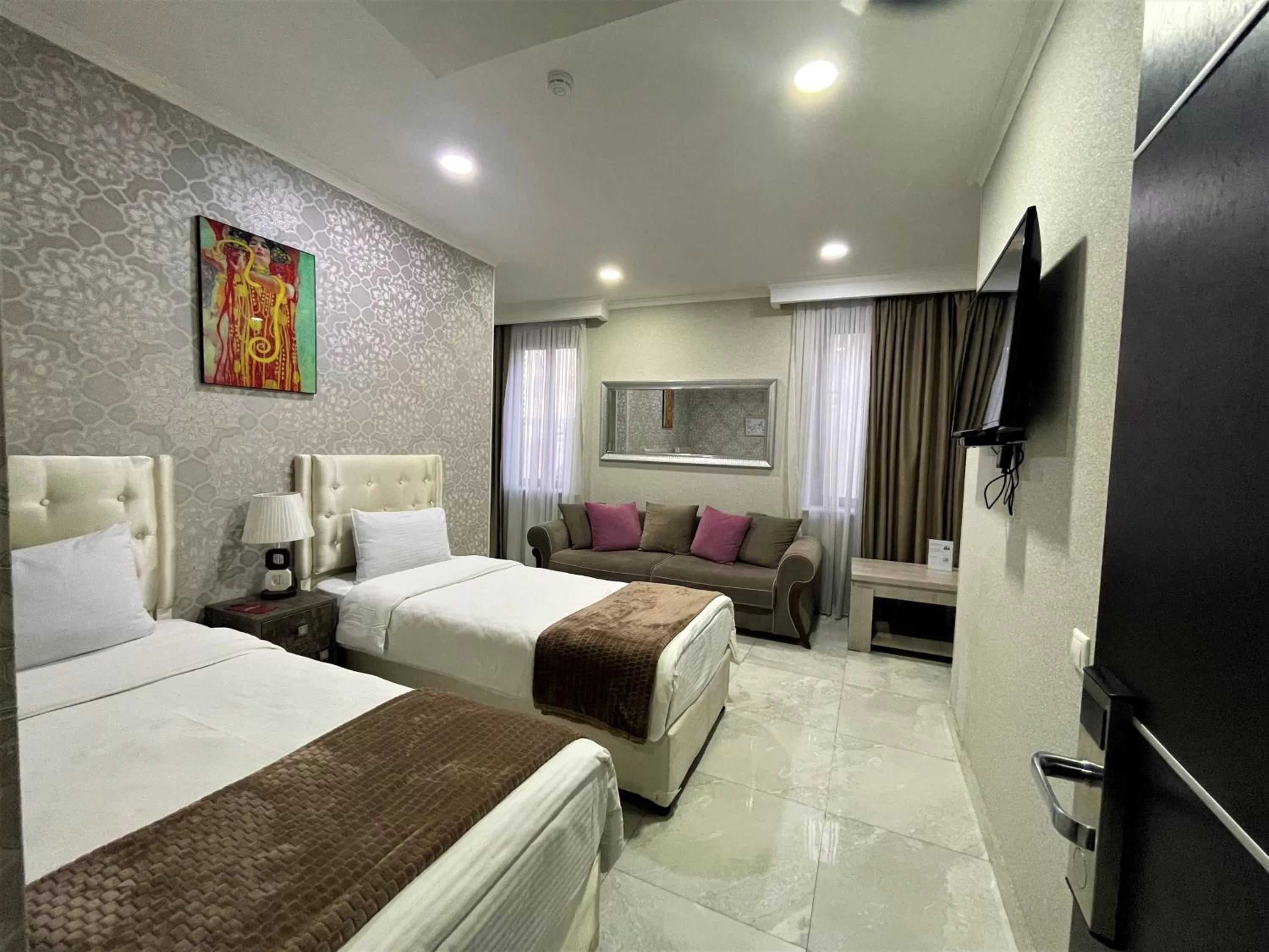 Bed in Hotel Aivani Old Tbilisi