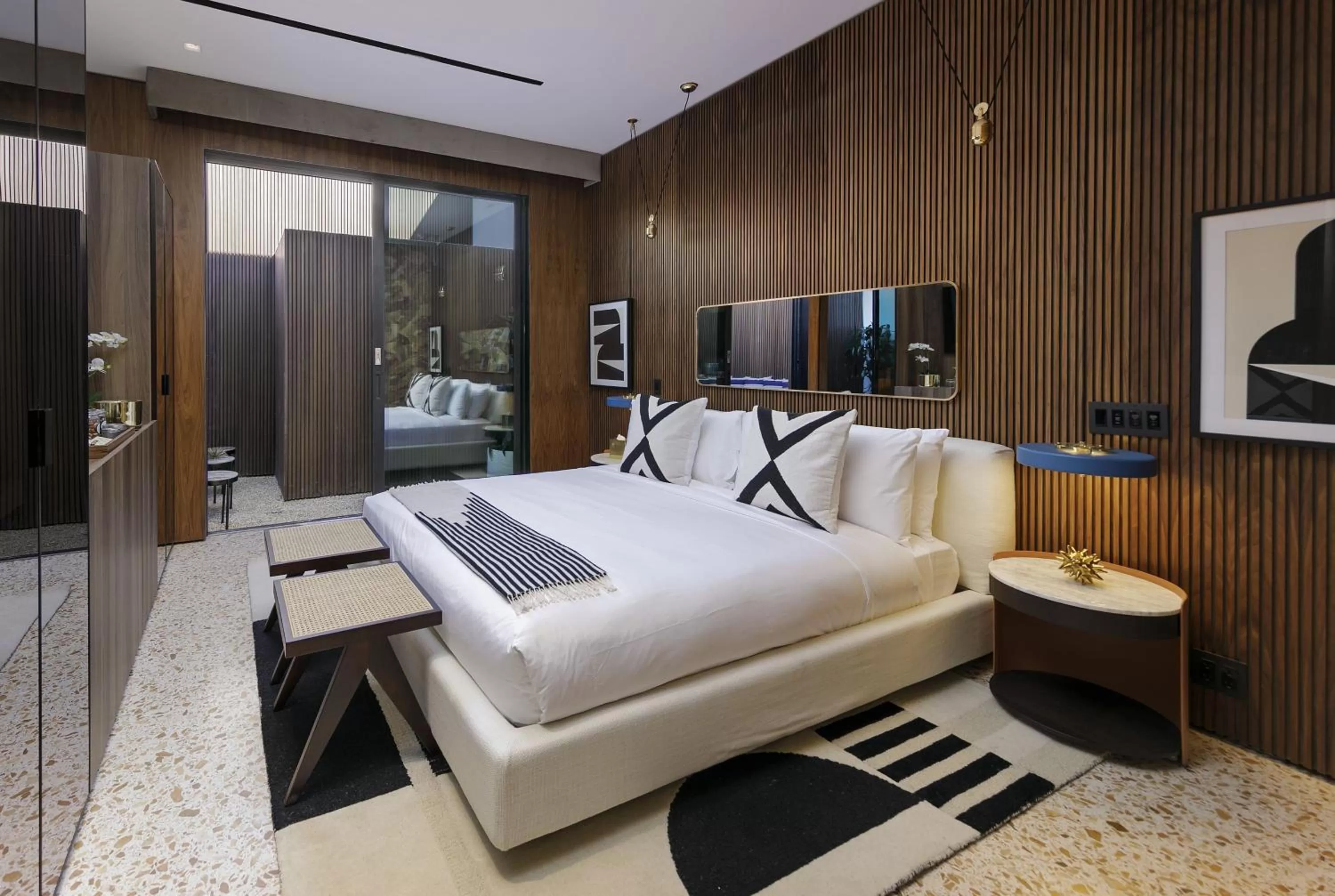 Patio, Bed in L'Horizon Resort & Spa, Hermann Bungalows