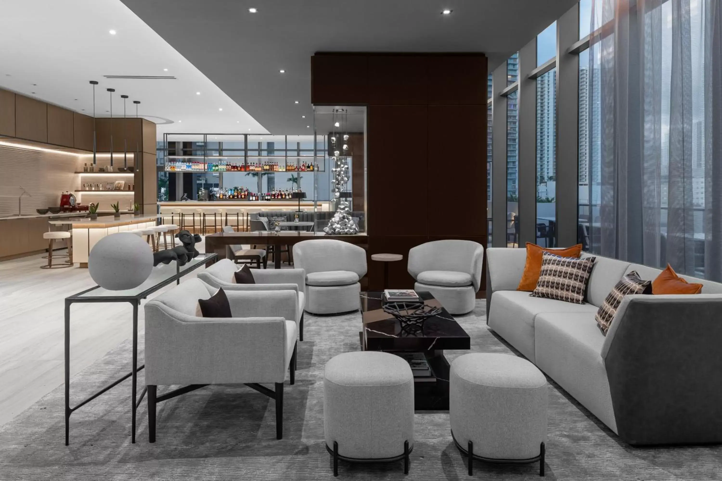 Lobby or reception, Lounge/Bar in AC Hotel By Marriott Miami Brickell