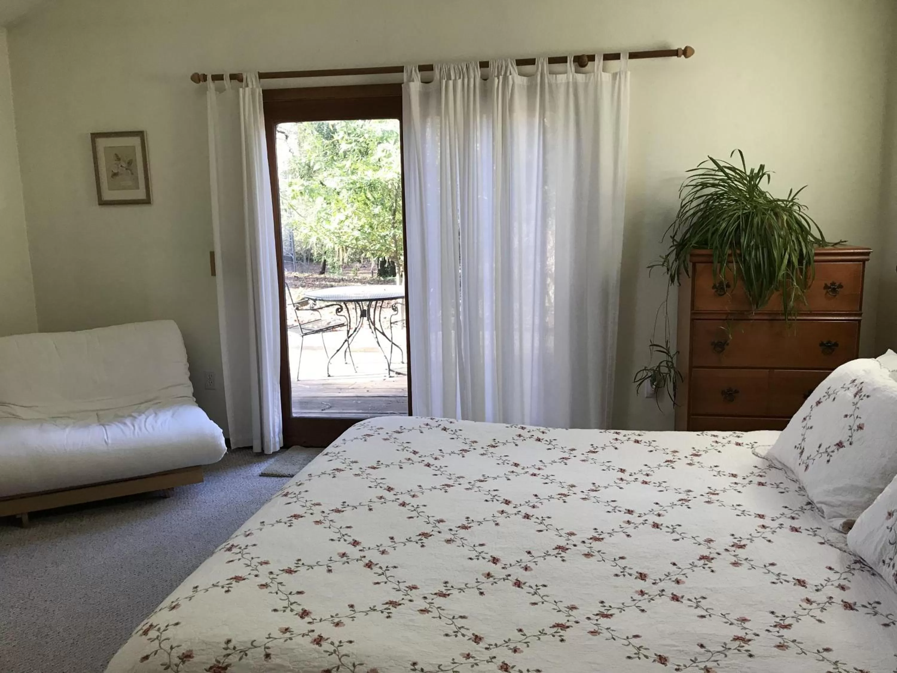 Bedroom, Bed in Backyard Garden Oasis