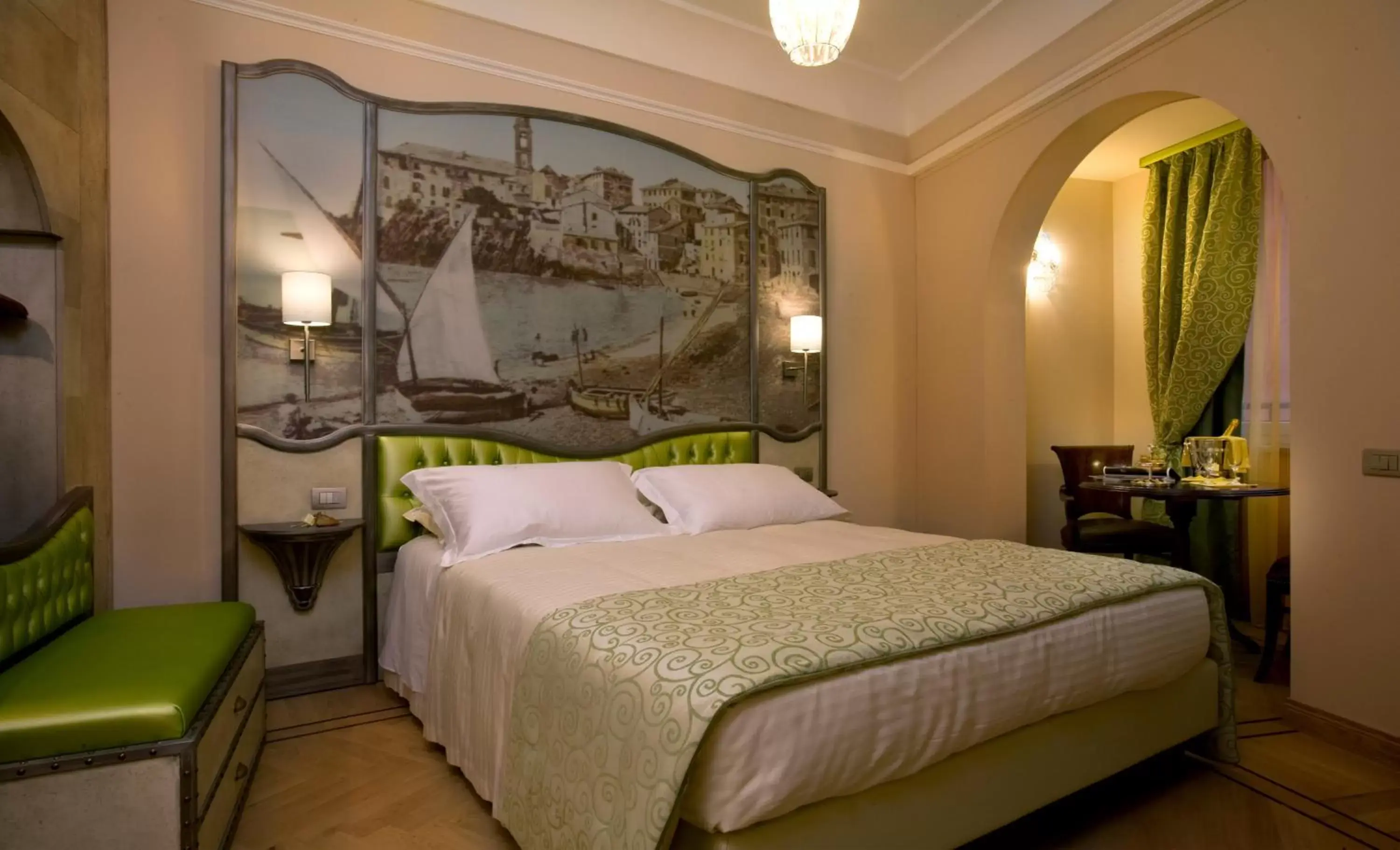 Bed in Grand Hotel Savoia