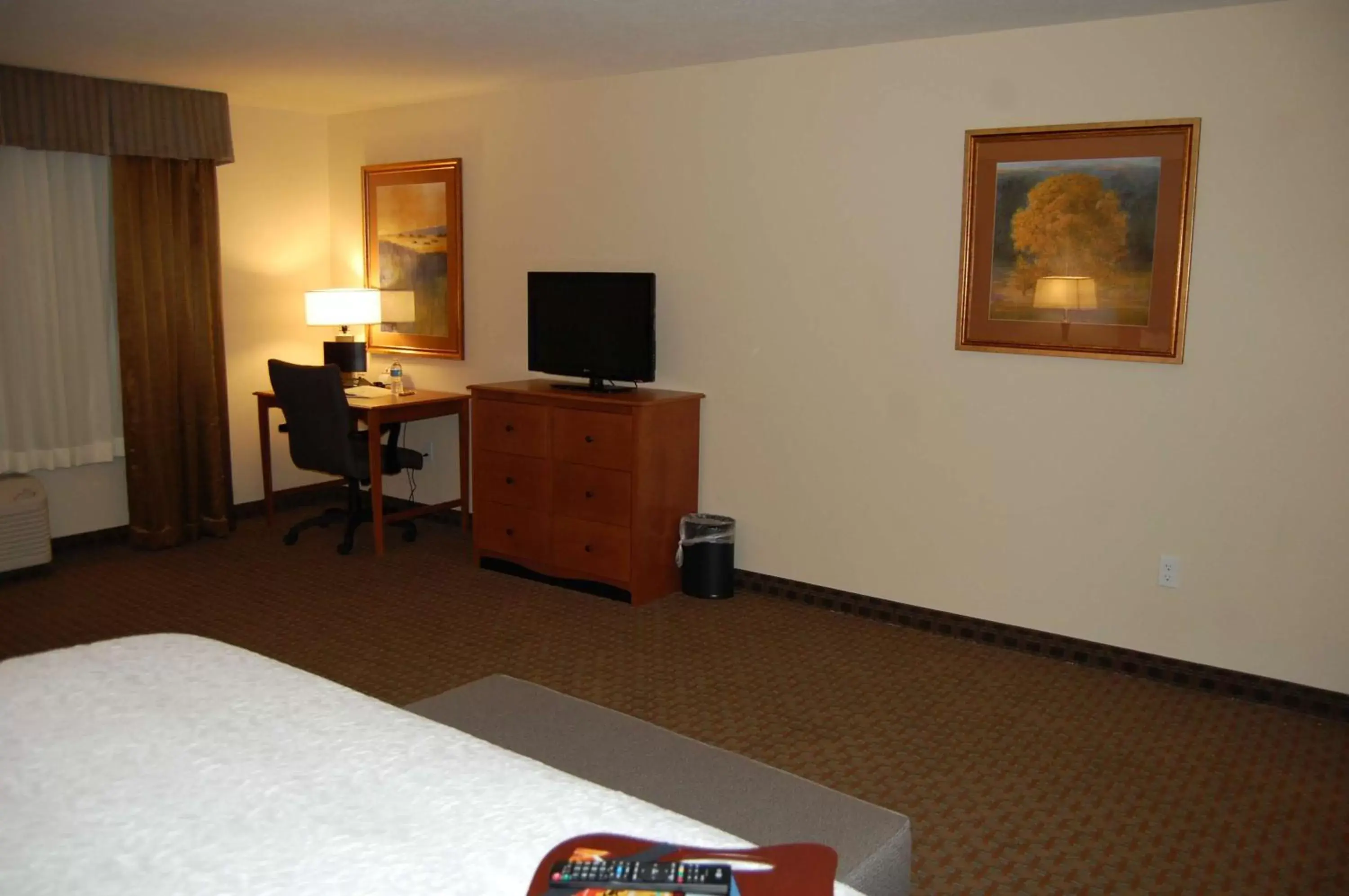 Bed, TV/Entertainment Center in Hampton Inn Sidney