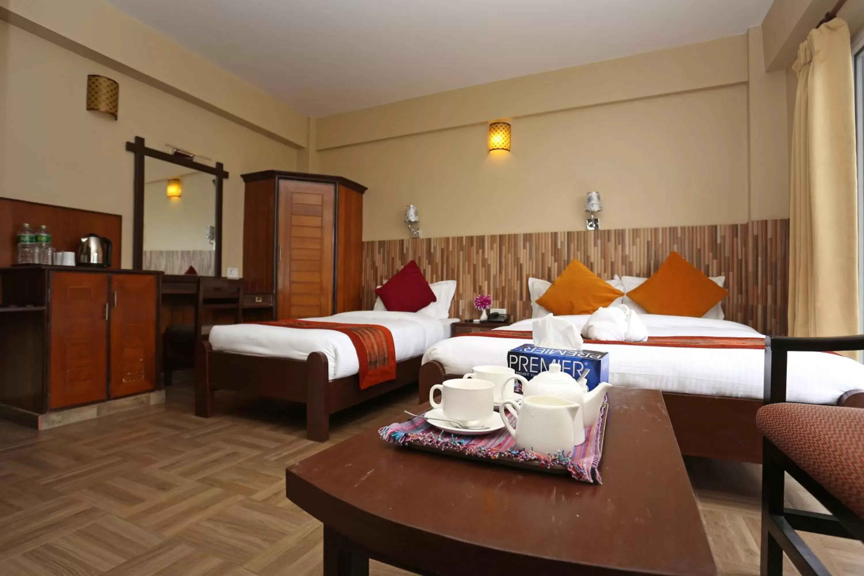 Coffee/tea facilities, Bed in Pokhara Choice Inn