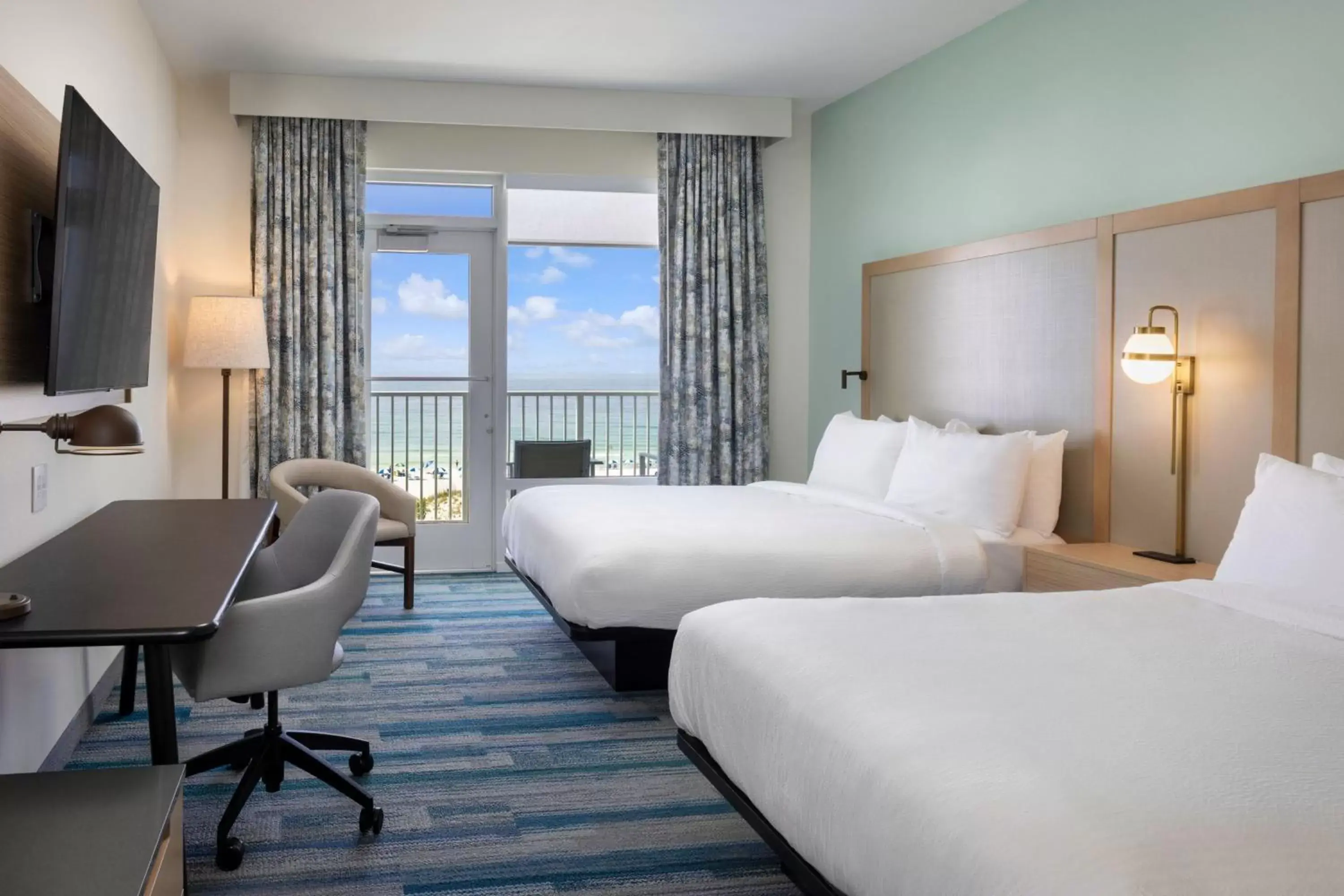 Queen Room with Two Queen Beds and Balcony - Beachfront/Hearing Accessible in Fairfield by Marriott Inn & Suites Pensacola Beach Queen Room with Two Queen Beds and Balcony - Beachfront/Hearing Accessible in Fairfield by Marriott Inn & Suites Pensacola Beach