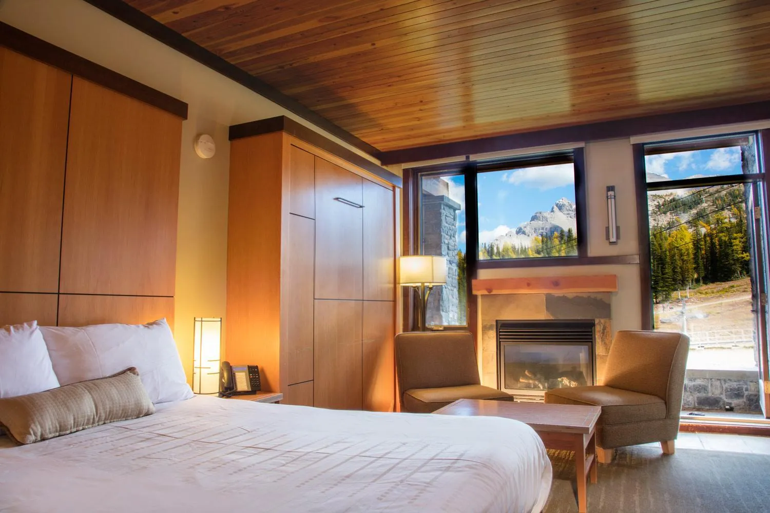 Bed in Sunshine Mountain Lodge