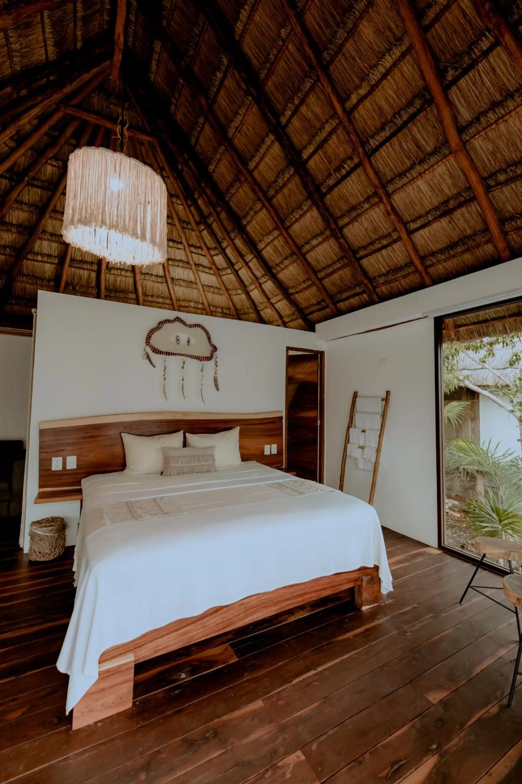 Bed in Zamna eco-lodge Tulum