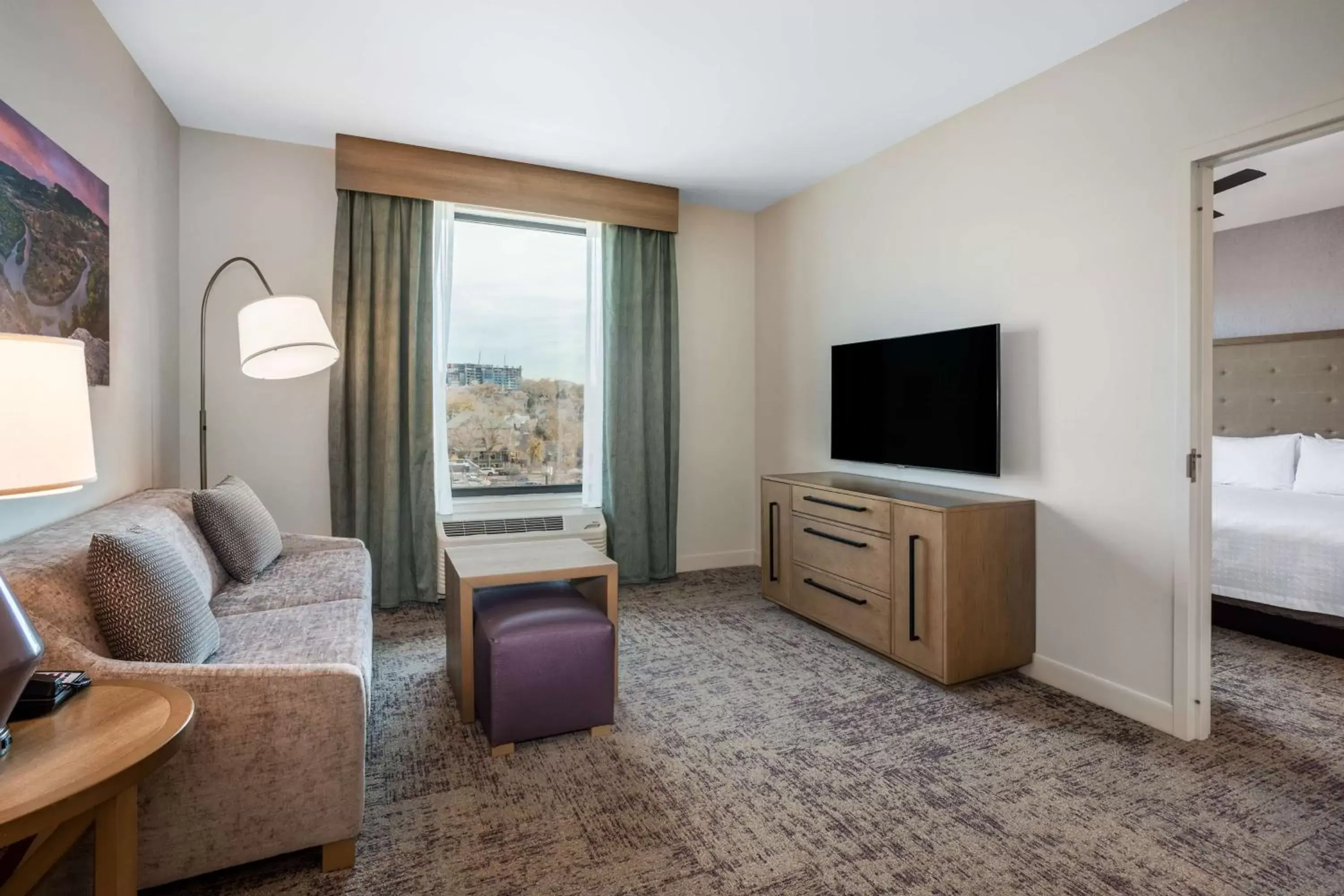 Living room, TV/Entertainment Center in Homewood Suites By Hilton Albuquerque Downtown