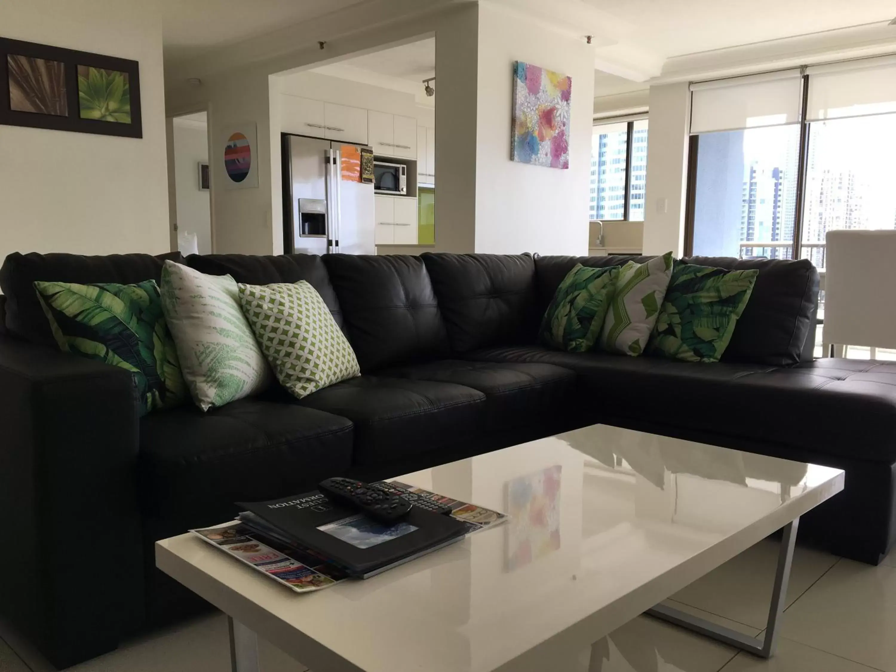 Living room, Seating Area in Surfers Century Oceanside Apartments