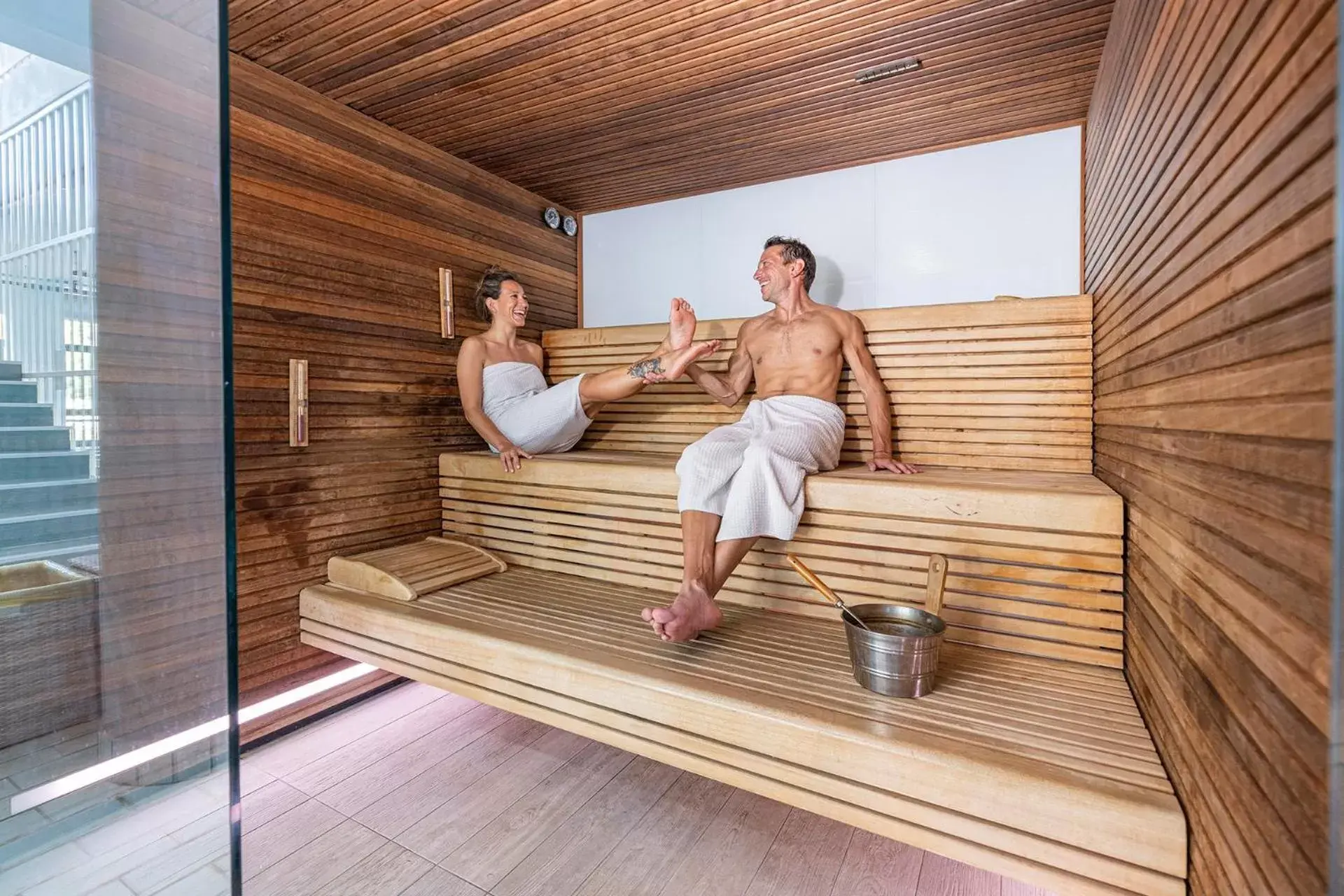 Sauna, Guests in Hotel Terme Olympia