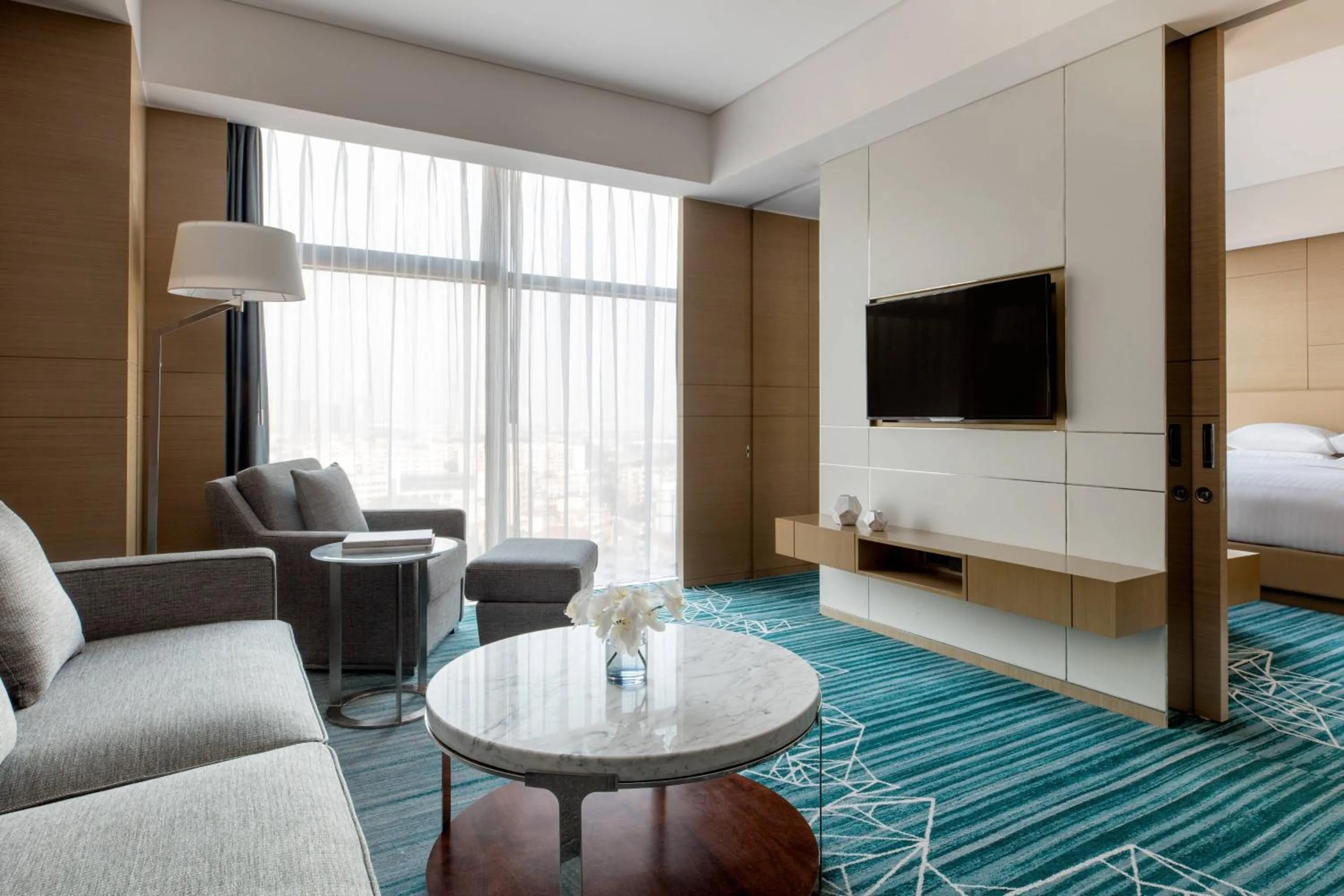 Living room, Bed in Courtyard by Marriott Shunde Longjiang, Near Furniture Fair