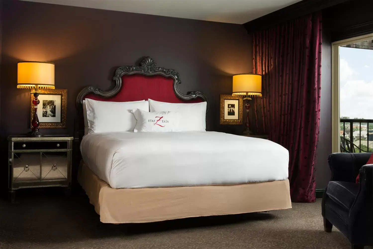 Decorative detail, Bed in Hotel Zaza Houston