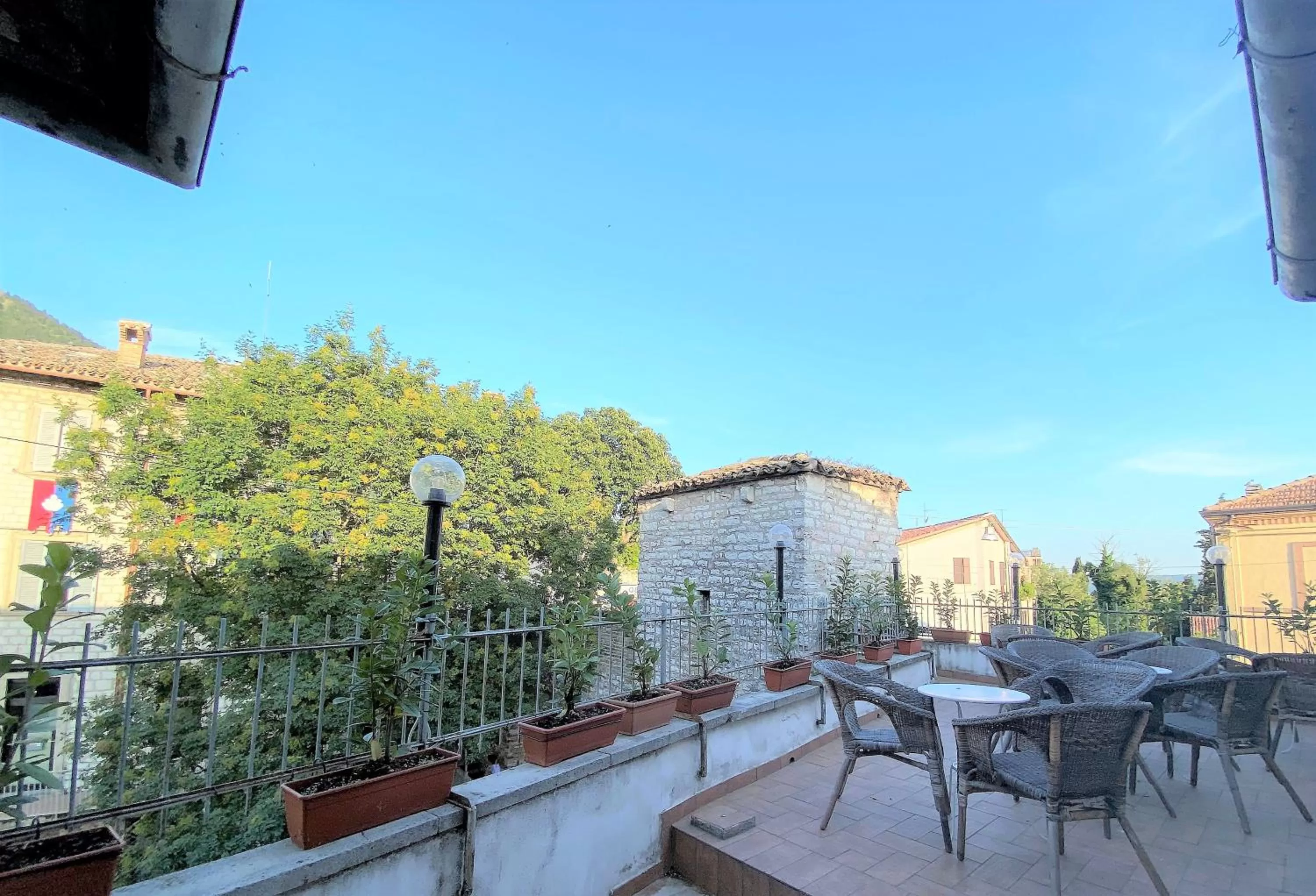 Balcony/Terrace, Swimming Pool in Hotel San Francesco e il lupo