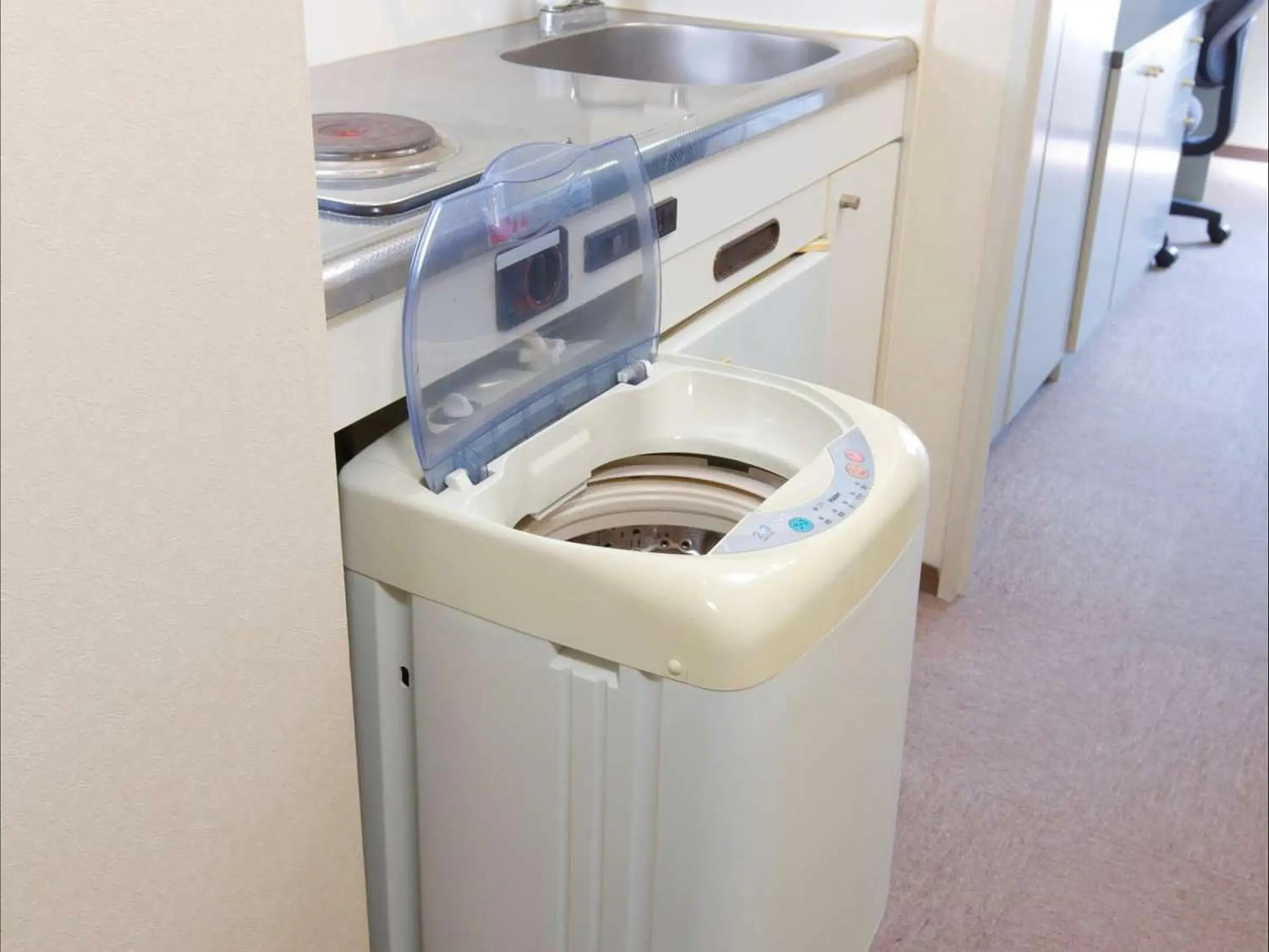 washing machine, Kitchen/Kitchenette in FLEXSTAY INN Shinurayasu