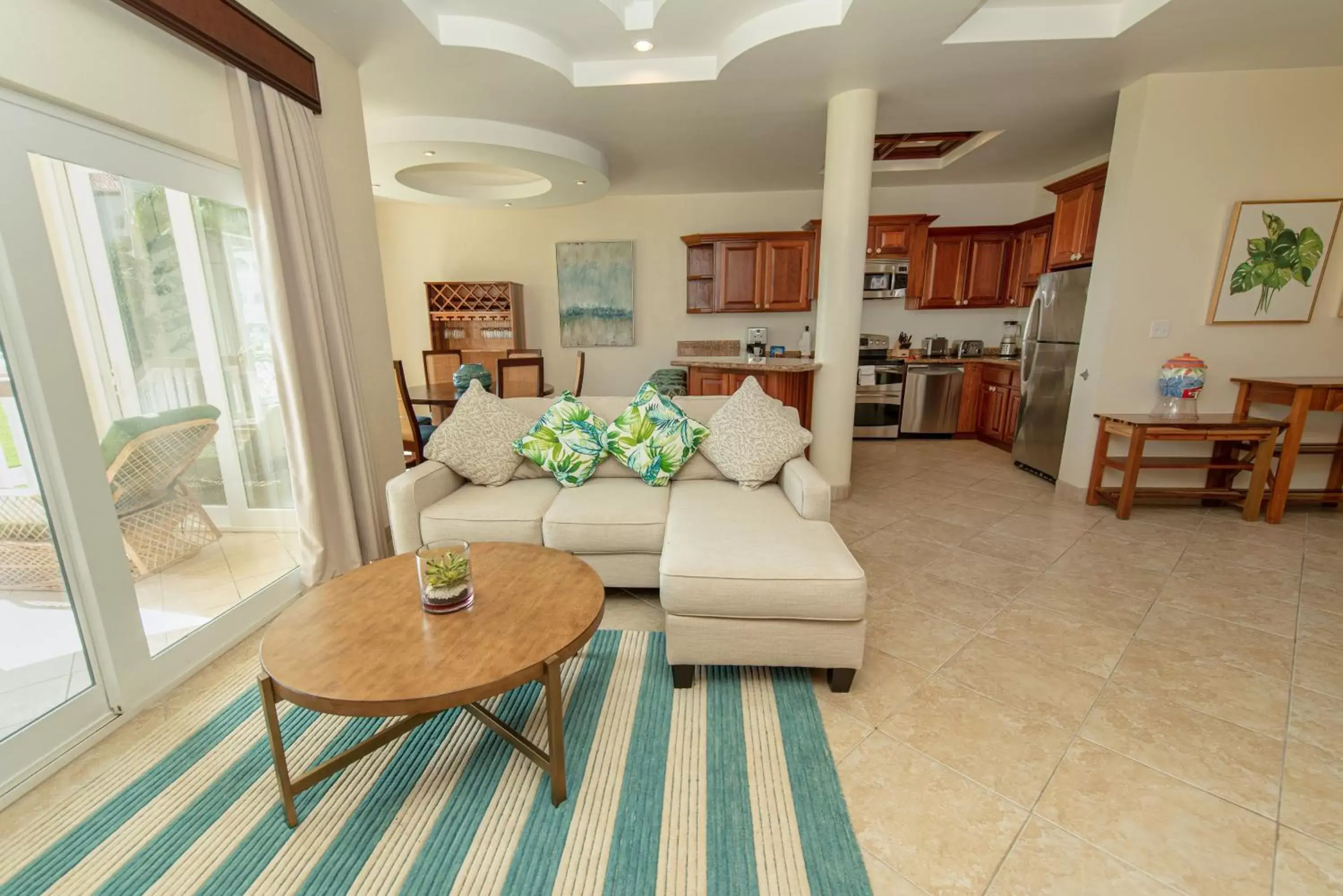 Living room, Seating Area in Grand Caribe Belize