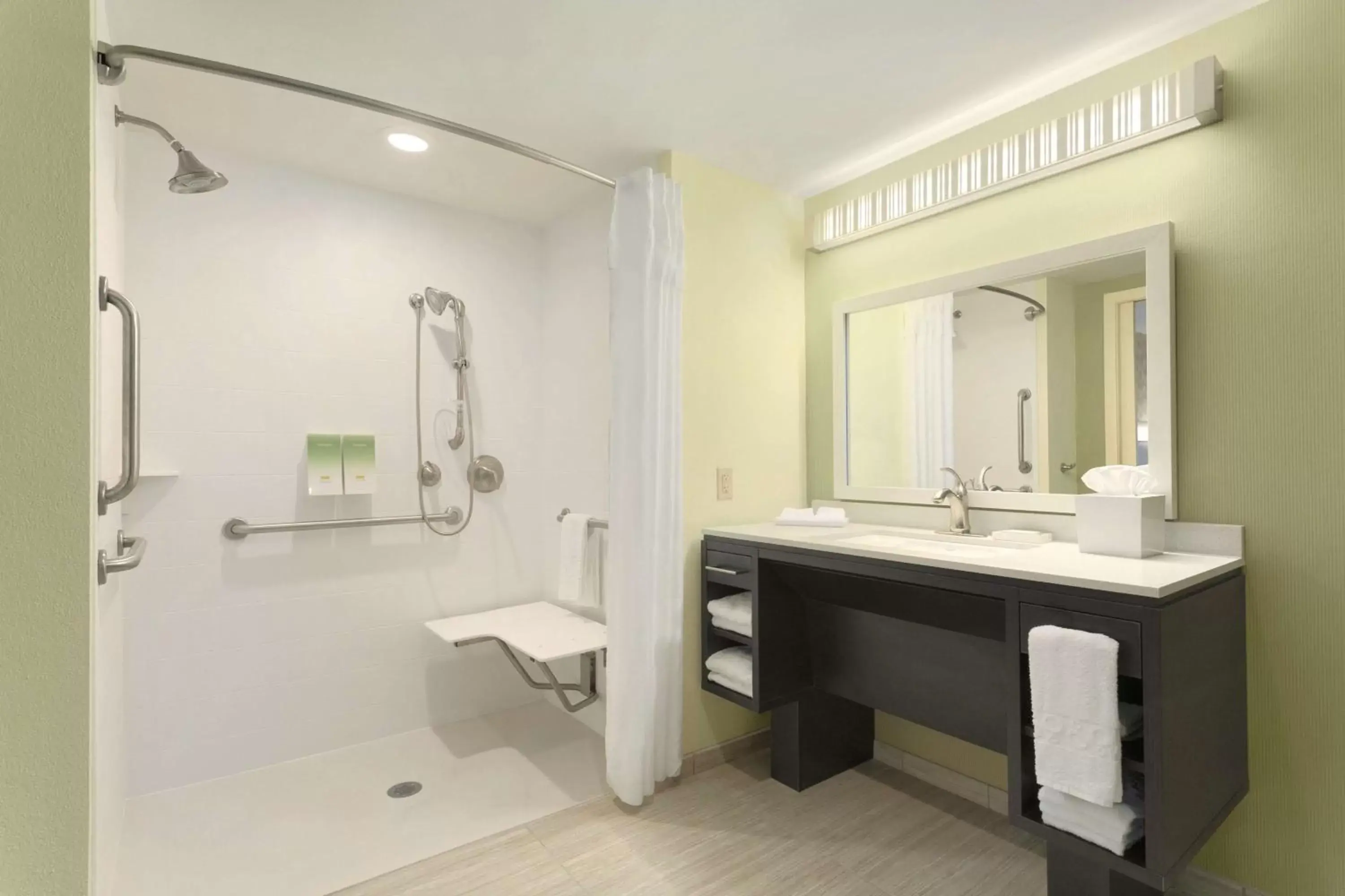 Bed, Bathroom in Home2 Suites by Hilton Pittsburgh - McCandless, PA