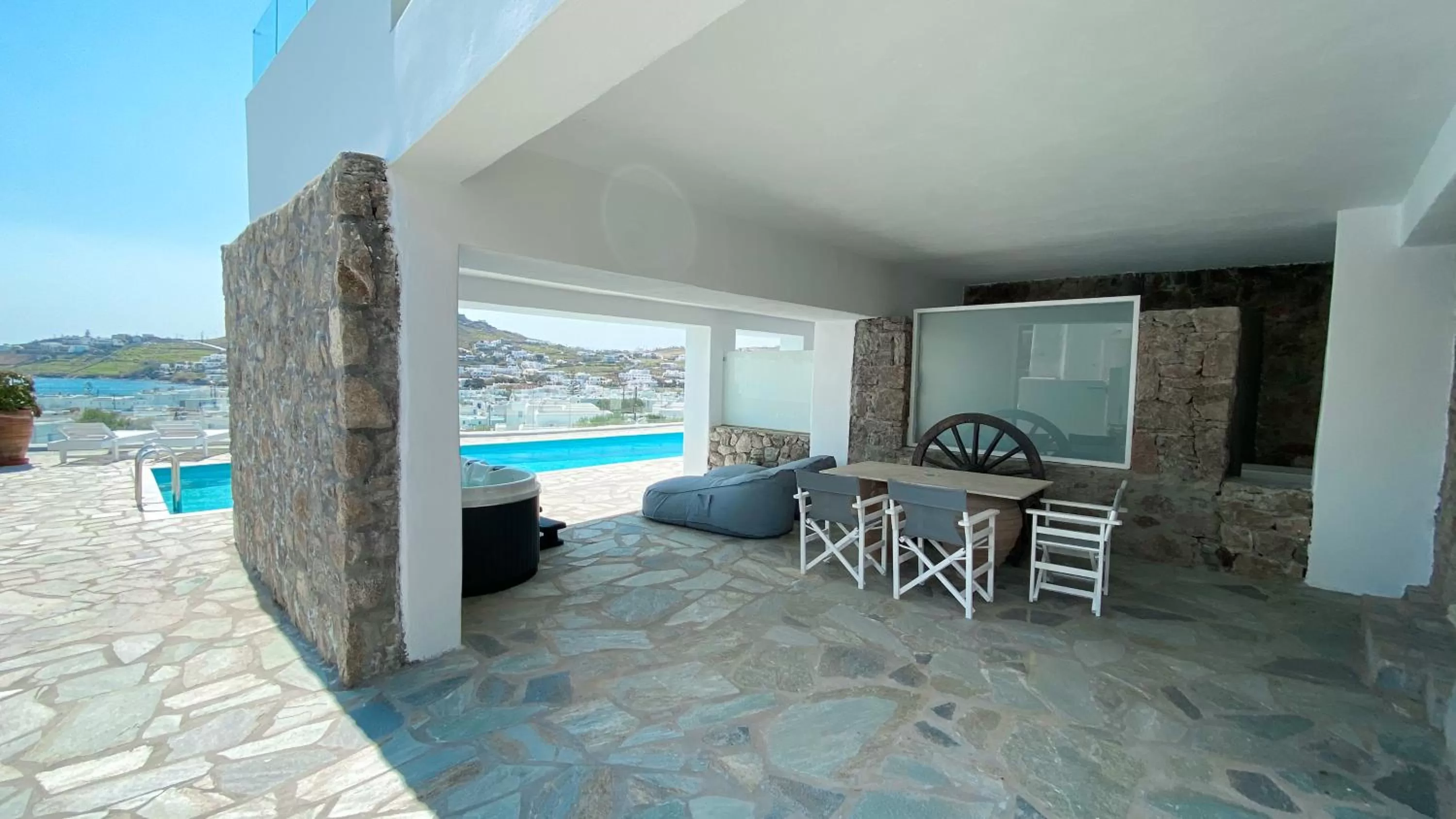 Apartment with Hot Tub and sea View in Amperian Mykonos Suites & Villas