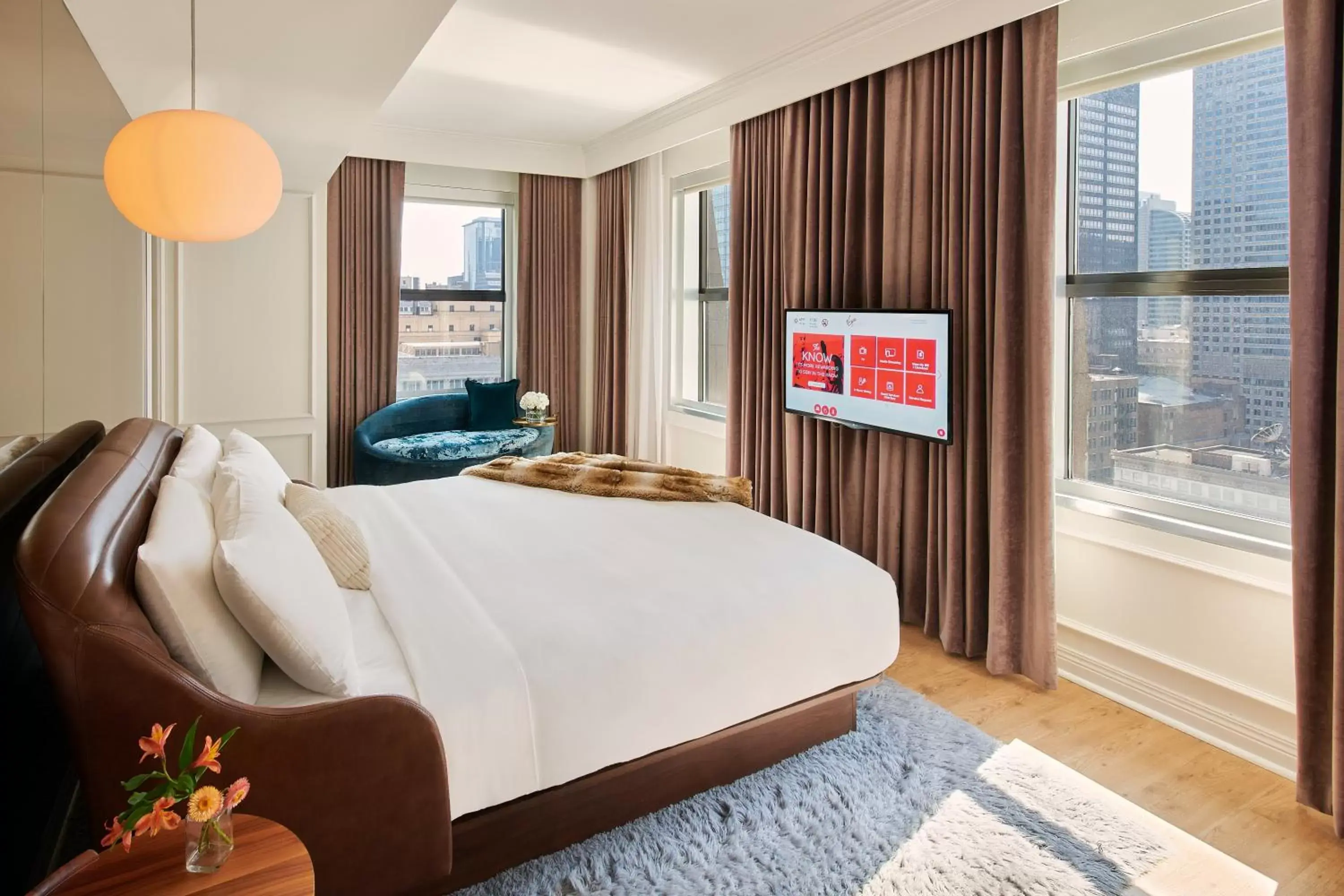 Bed in Virgin Hotels Chicago