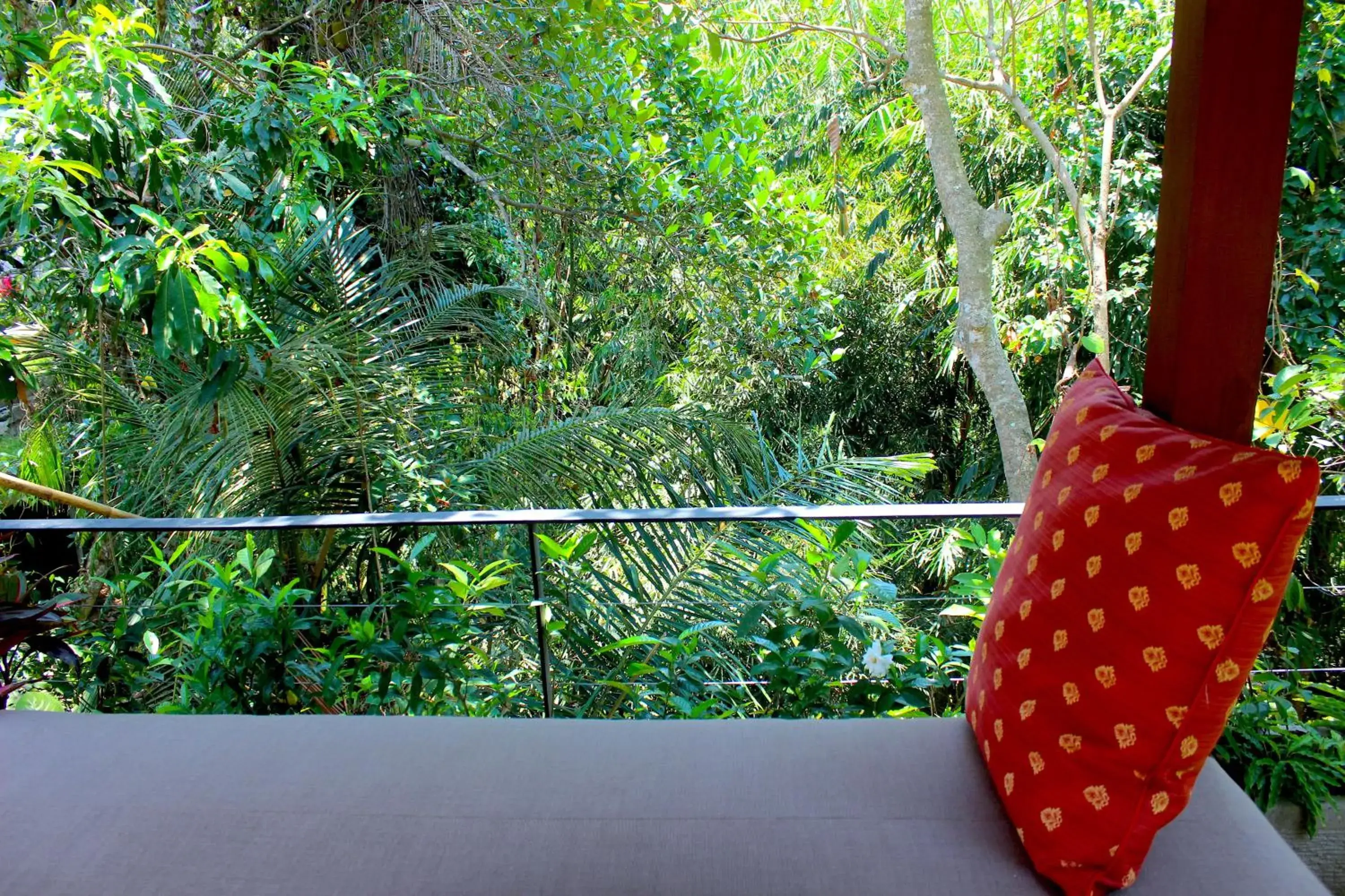 Living room, Balcony/Terrace in Temuku Villas Ubud - CHSE Certified