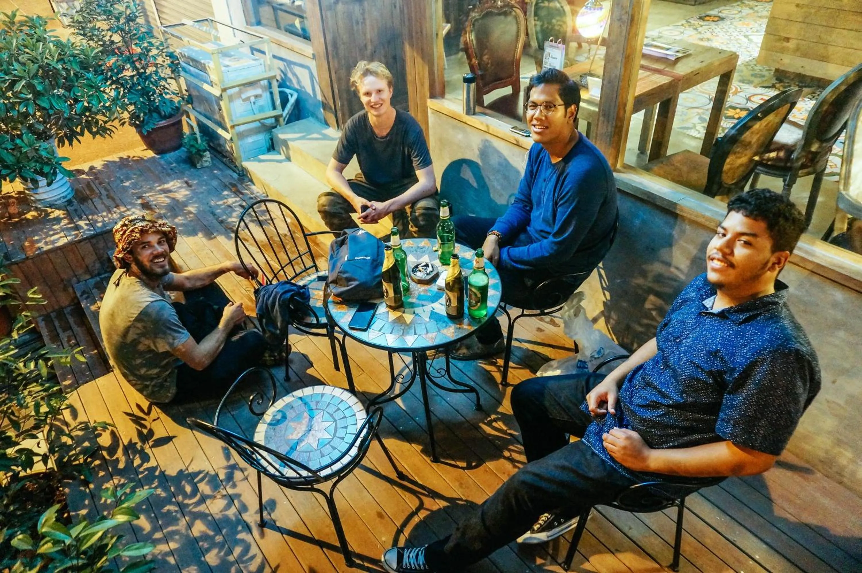 Patio in SONDERIA Lazybones Hostel- Wenshu Temple Side, Chill Hostel with All-Day Brunch, Travel Agency in English & Local Bar Vibes