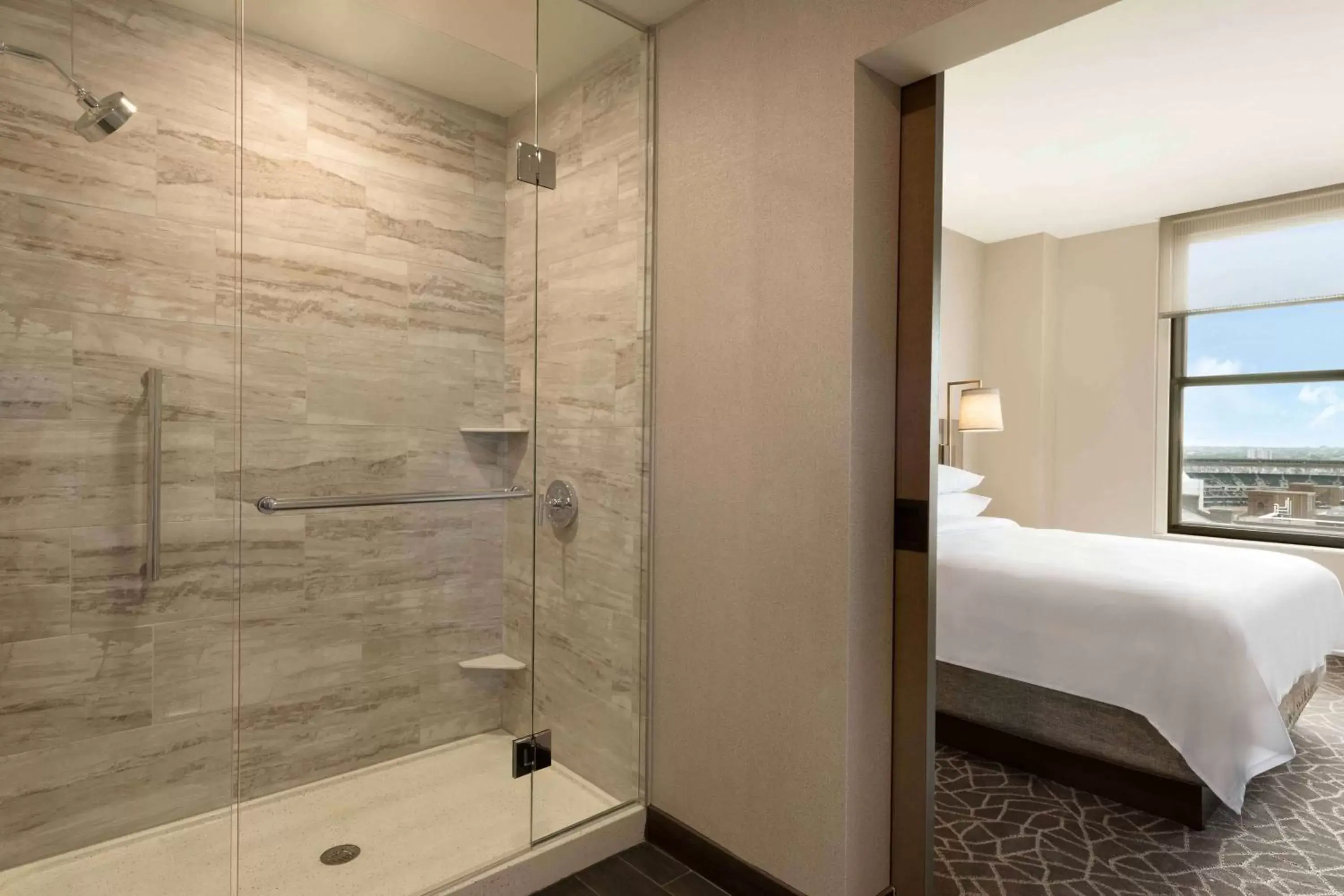 Bed, Bathroom in Embassy Suites By Hilton Minneapolis Downtown Hotel