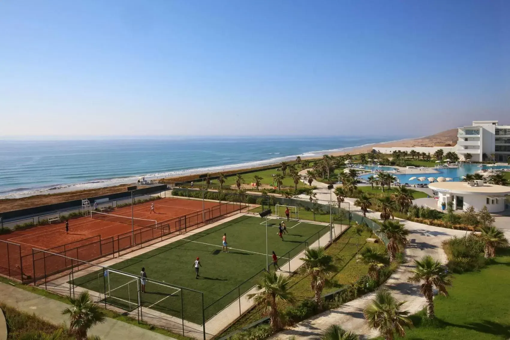 Tennis court, Bird's-eye View in Lixus Beach Resort - All In