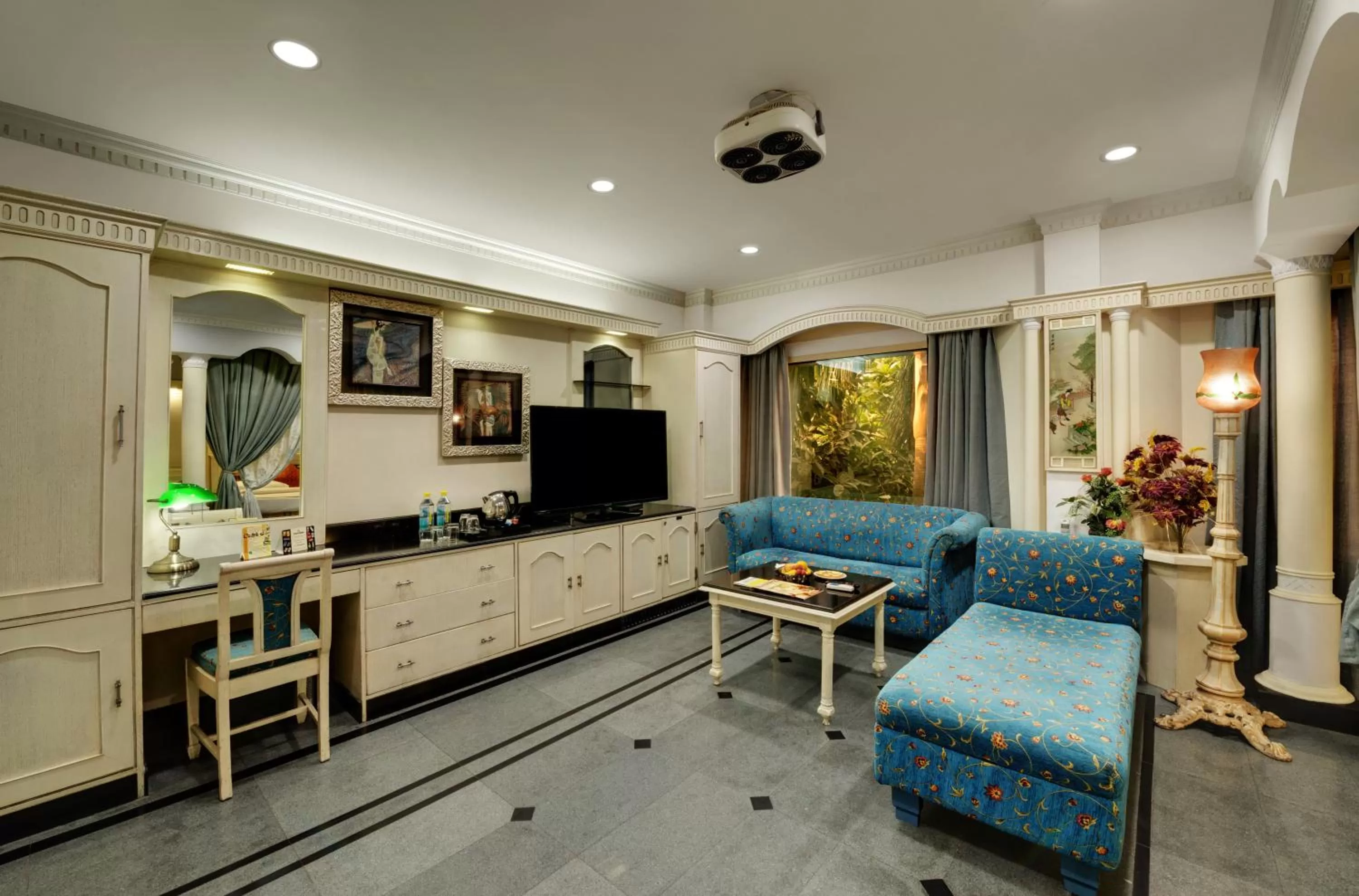 Seating area in Hotel Amar