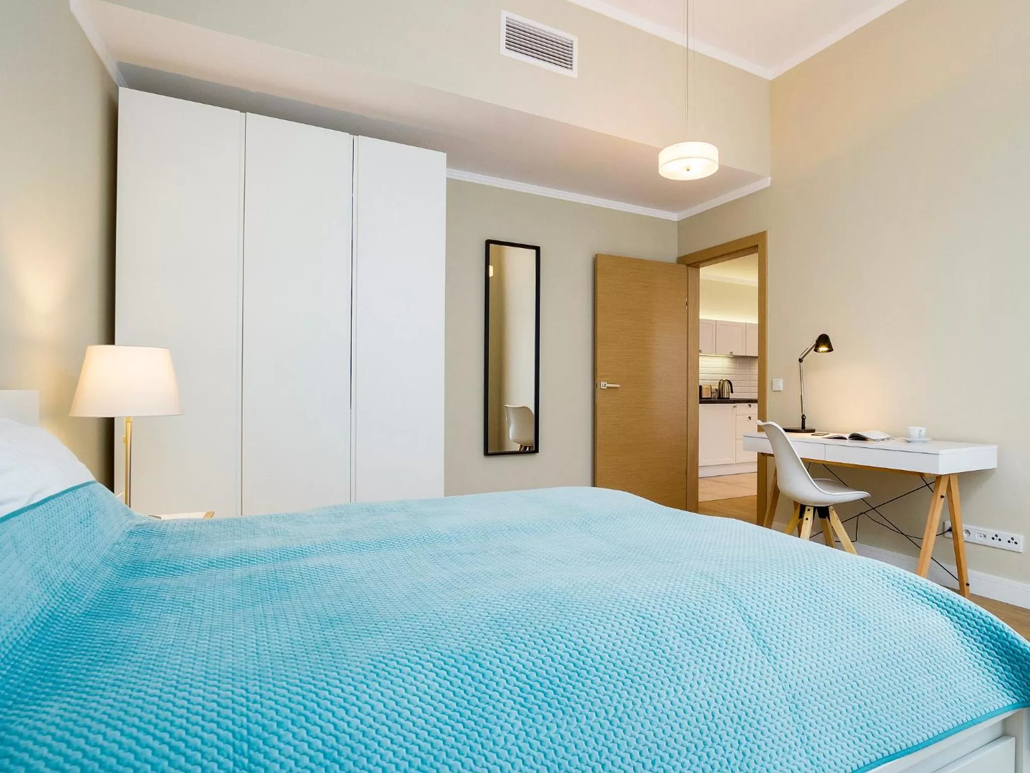 Bed in Riverside Aparthotel Cracow